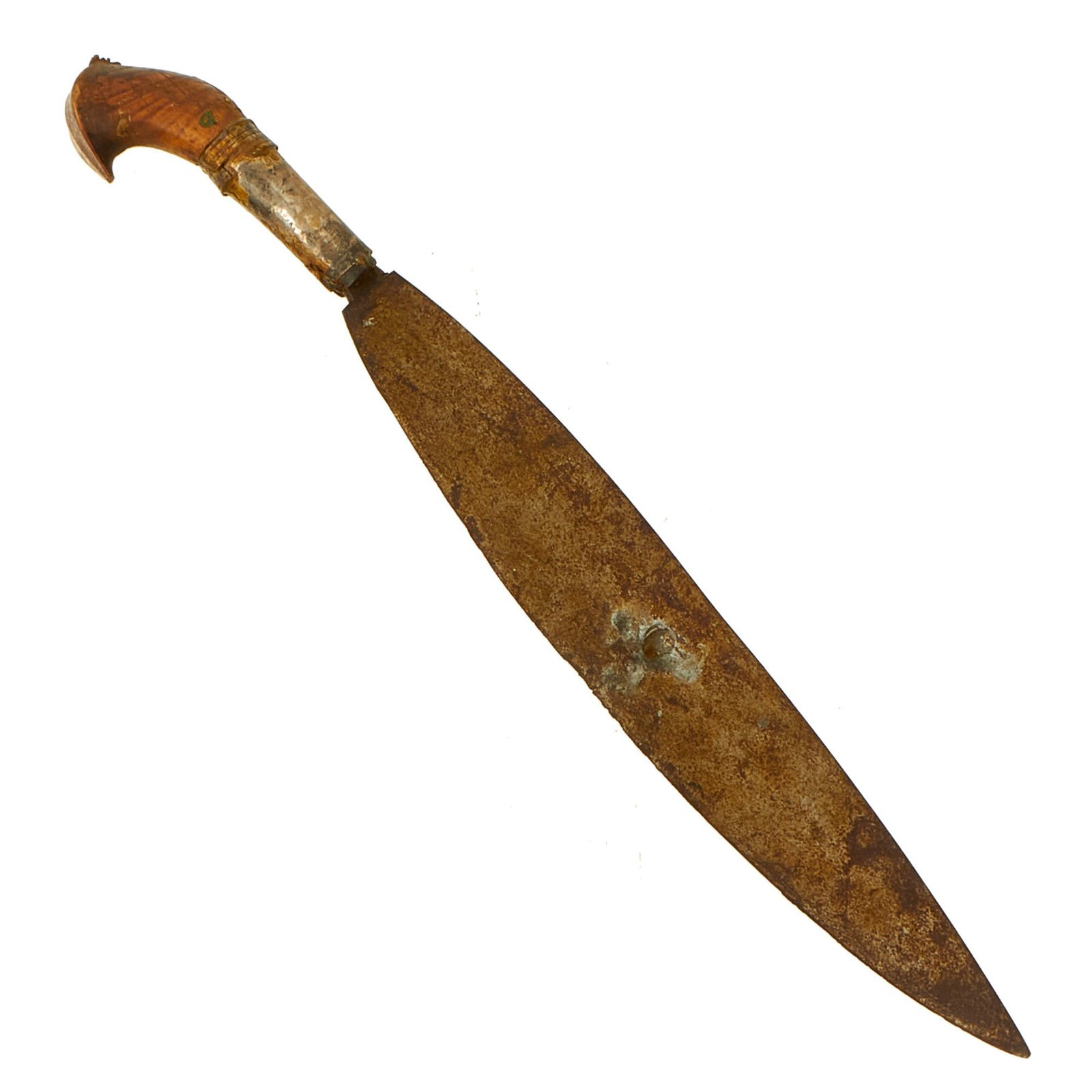 Buy Original Spanish–American War Southern Filipino Barong Short Sword With Bullet Strike Mark | Original Firearms Antique For Sale