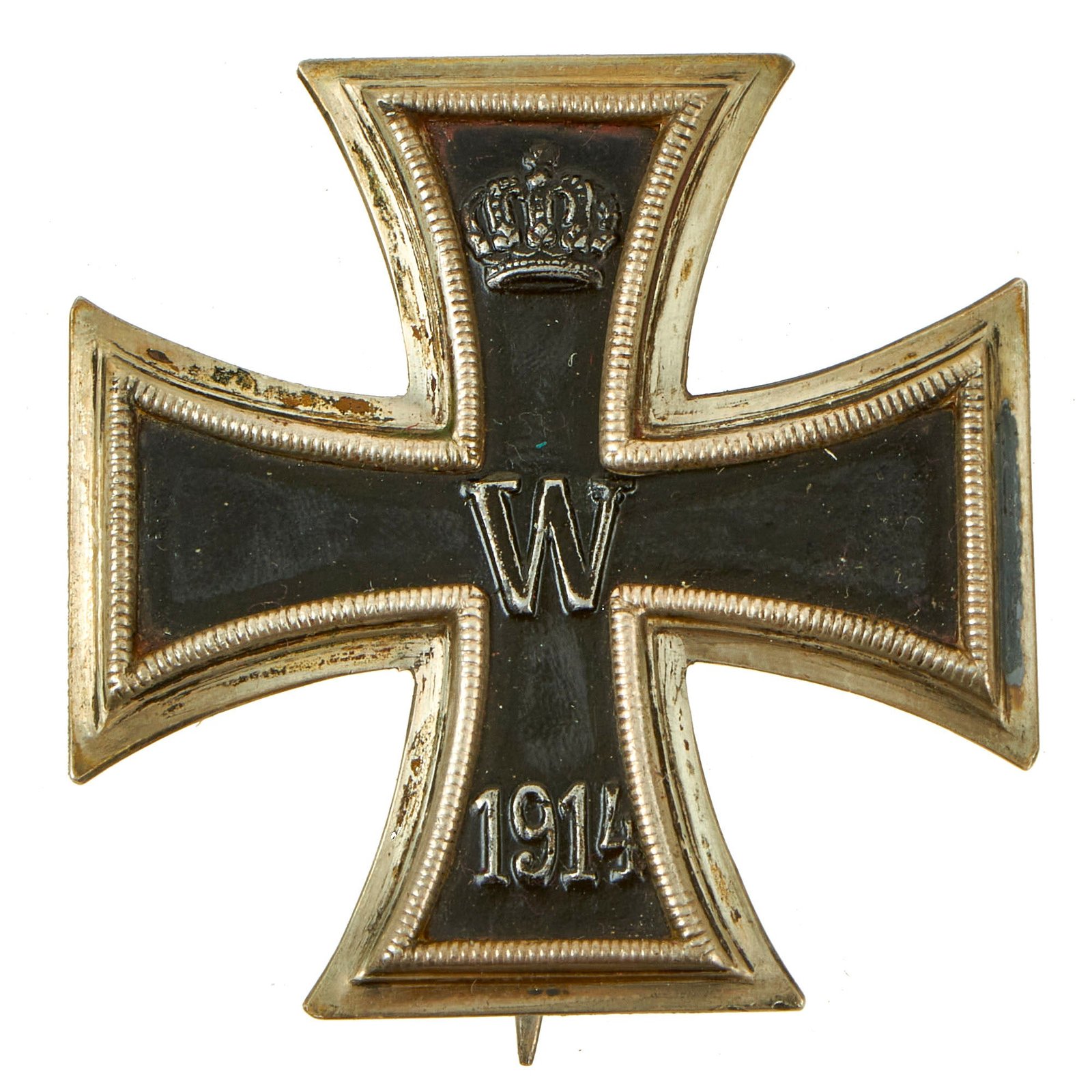 Buy Original Imperial German WWI Prussian Iron Cross First Class 1914 with Pinback marked 800 - EKI | Original Firearms Antique For Sale