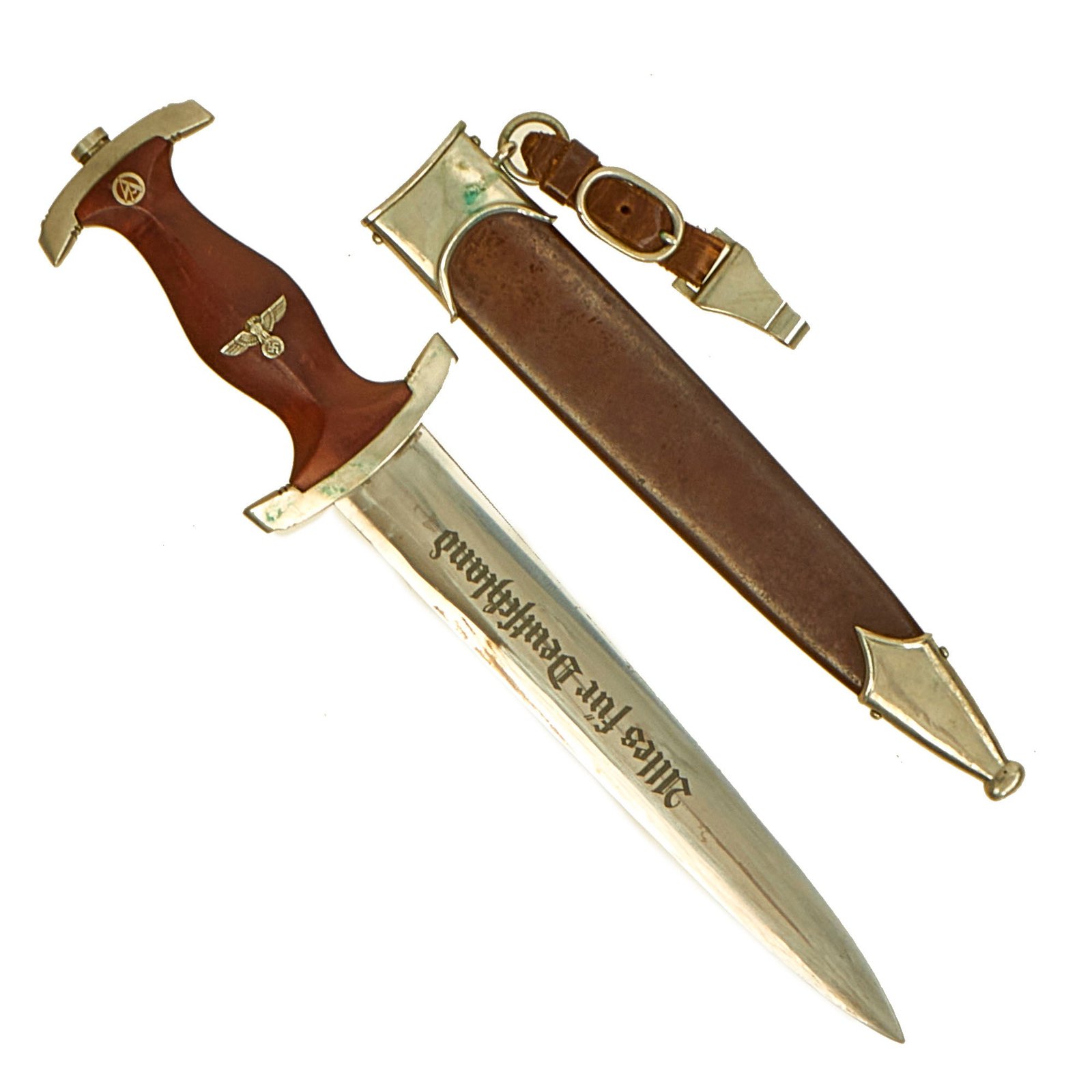 Buy Original German Early WWII SA Dagger by Rare Maker Cuno Remscheid & Co. with Scabbard & Hanger - McSARR Rarity Rated 7 of 10 | Original Firearms Antique For Sale