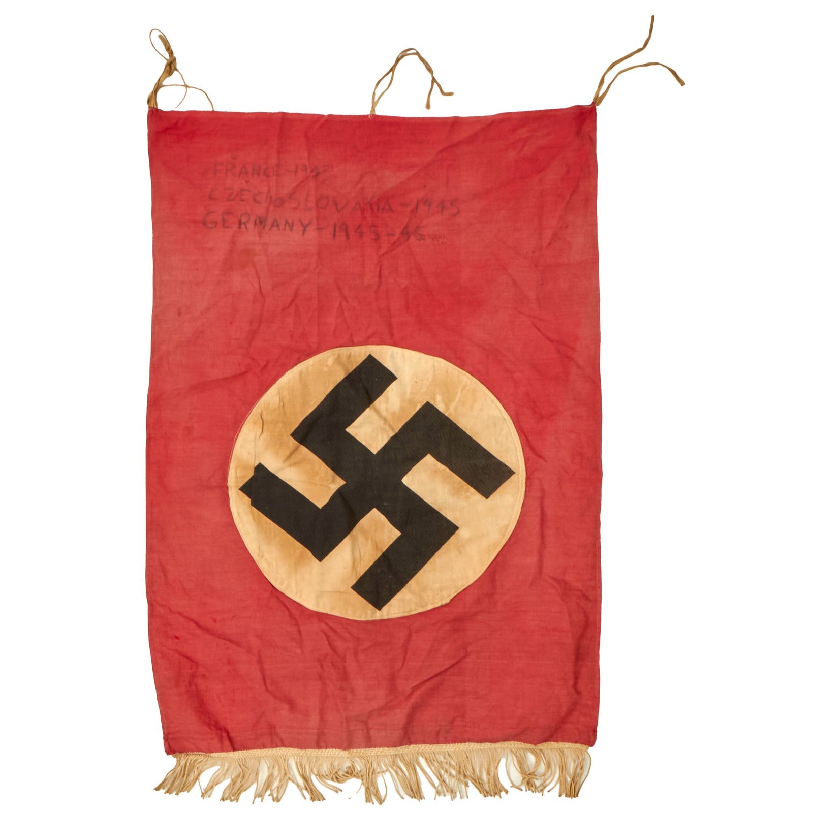 Buy Original German WWII Dated USGI Bring Back NSDAP National Socialist Party Fringed Podium Banner - 31" x 22" | Original Firearms Antique For Sale