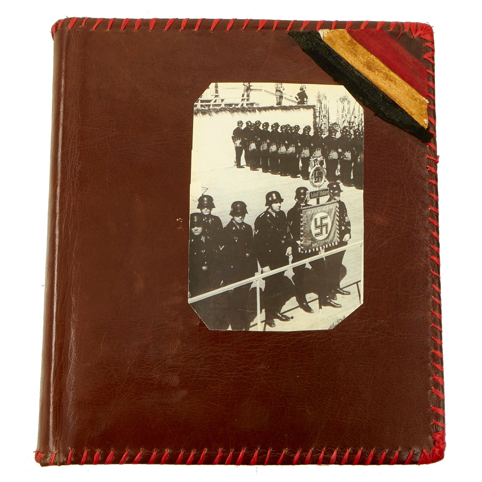 Buy Original German WWII Custom Leather Bound Large Photo Album - 175+ Photos & Clippings | Original Firearms Antique For Sale