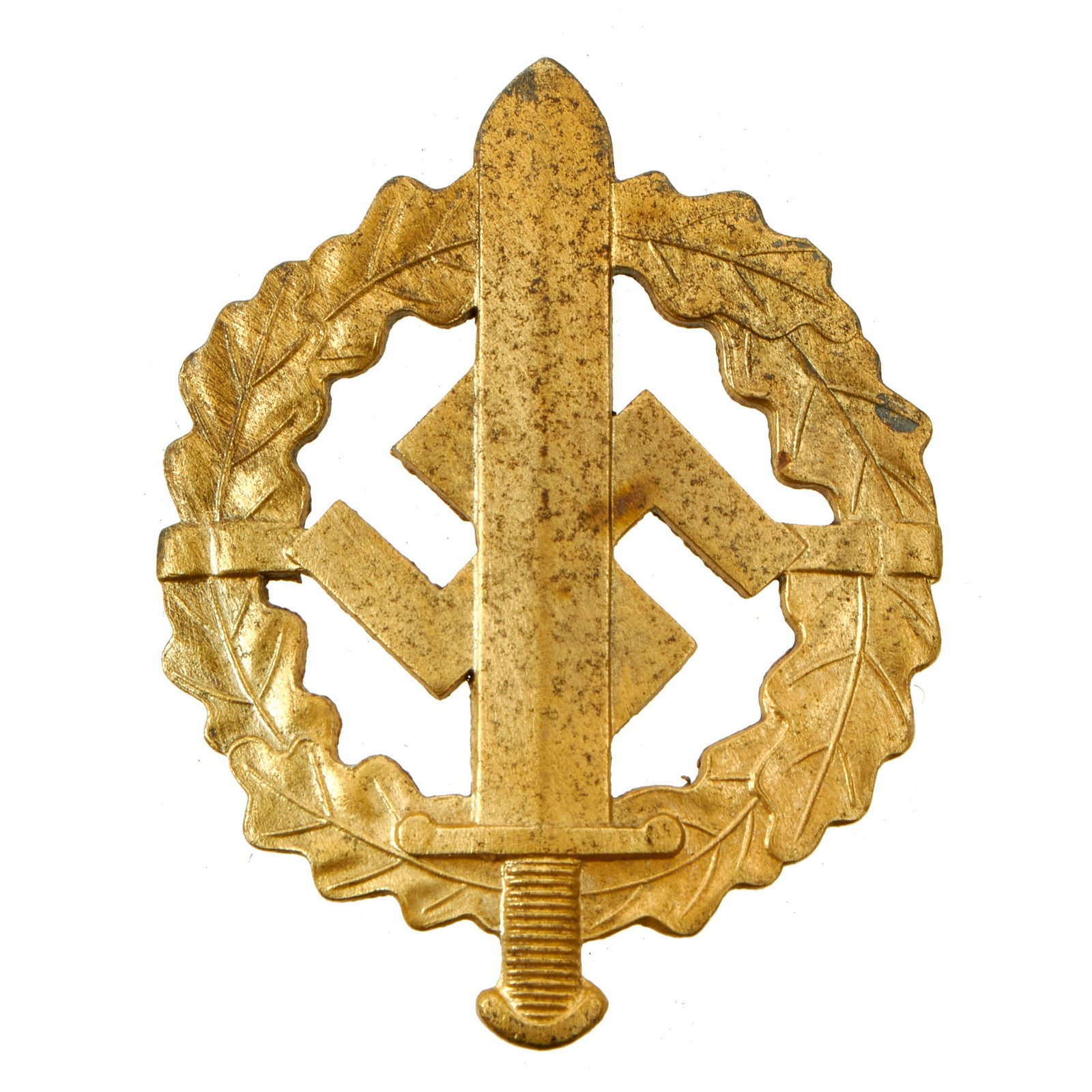 Buy Original German WWII SA Sports Badge Gold Grade by Werner Redo of Saarlautern | Original Firearms Antique For Sale