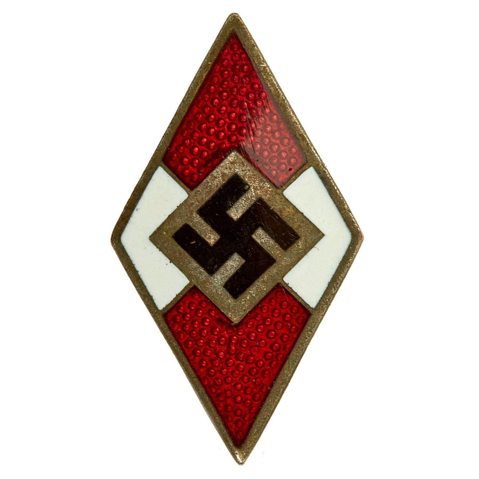 Buy Original German WWII Early HJ Enamel Cap Badge Pin by Otto Hoffmann | Original Firearms Antique For Sale