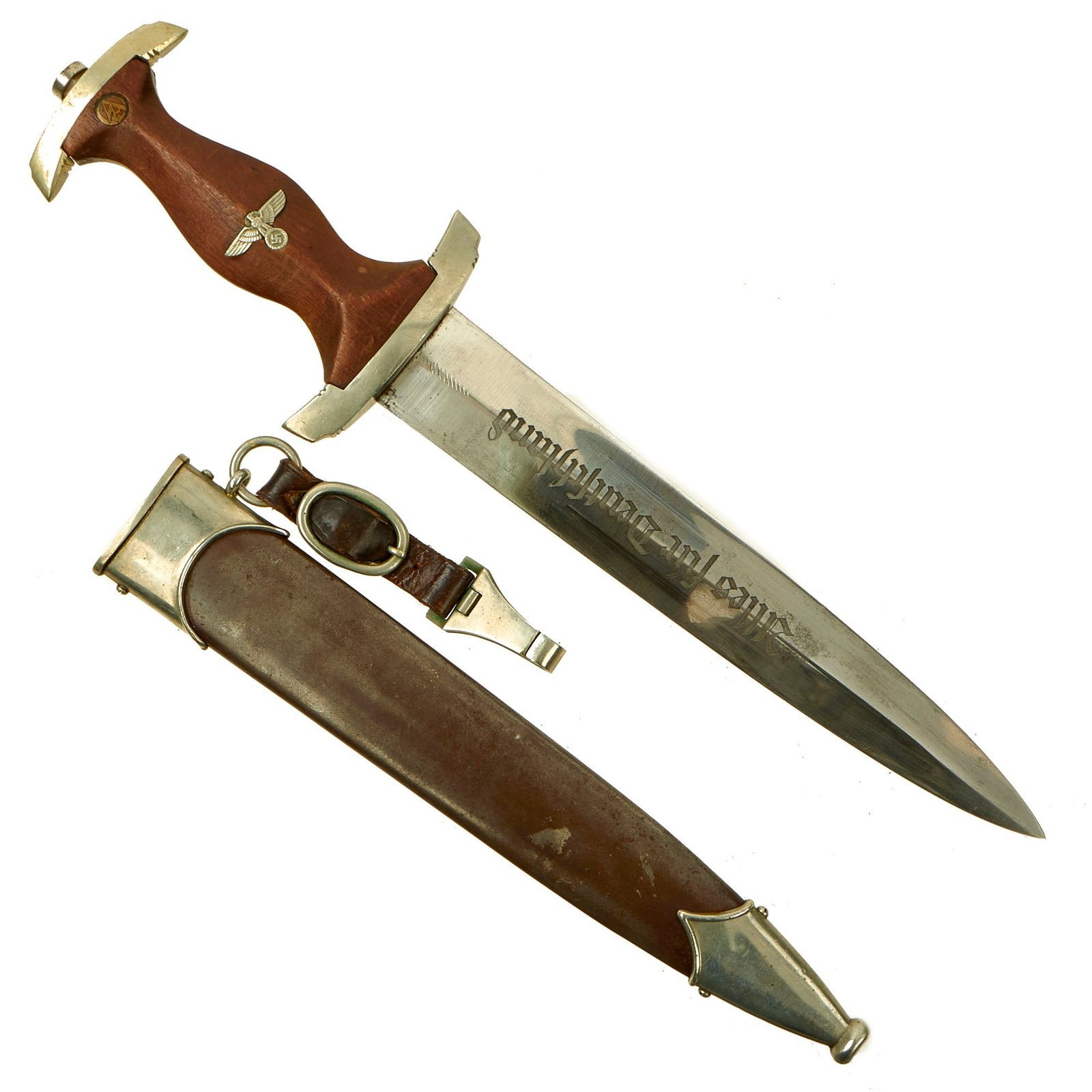 Buy Original German WWII Partial Ground Ernst Röhm Signature SA Dagger by E. Pack & Söhne with Scabbard & Hanger | Original Firearms Antique For Sale