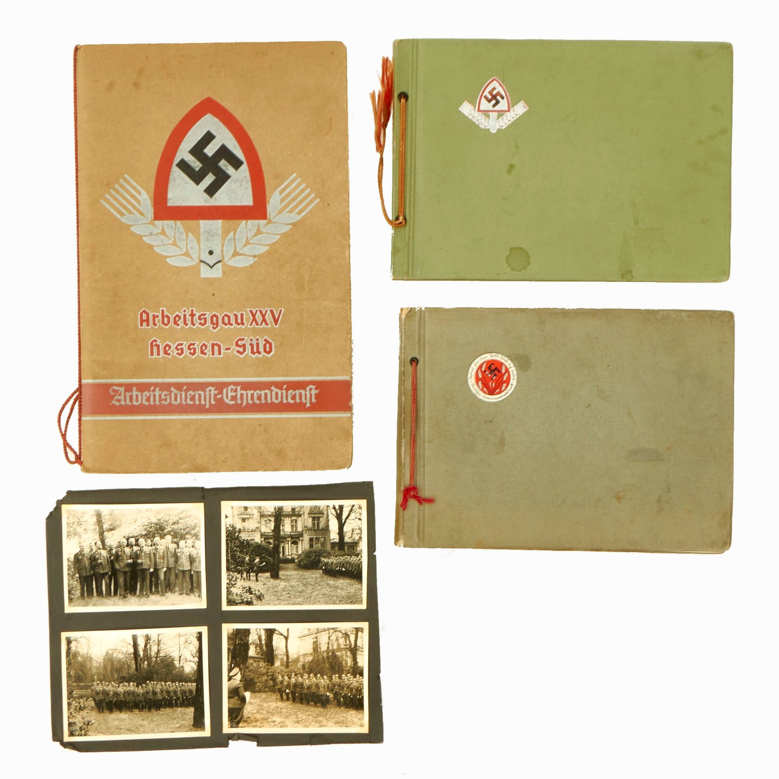 Buy Original German WWII RAD Labor Corps Photo Album Grouping - 3 Albums + Extra Page | Original Firearms Antique For Sale