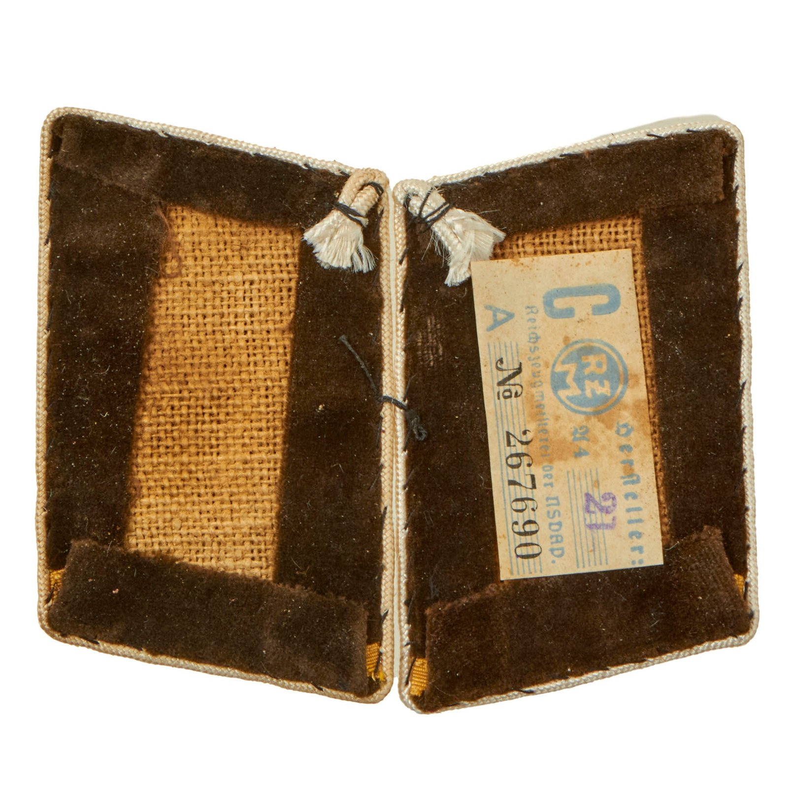 Buy Original German WWII Unissued NSDAP District Matched Pair of Blank Collar Tabs with Original Packaging & RZM Tag | Original Firearms Antique For Sale