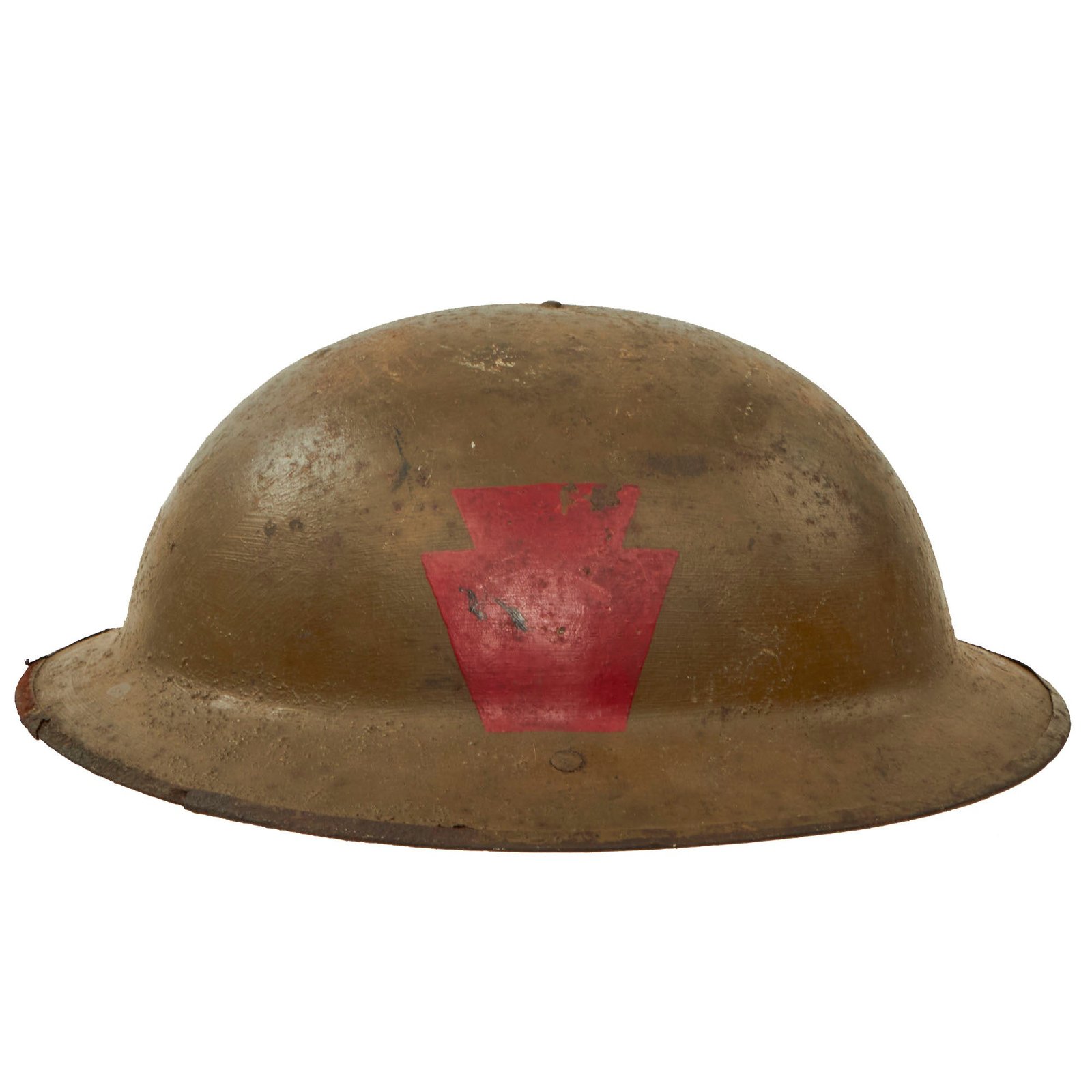 Buy Original U.S. WWI Rare 28th “Keystone” Division Pennsylvania National Guard British-Made Mk 1 Doughboy Helmet Shell | Original Firearms Antique For Sale