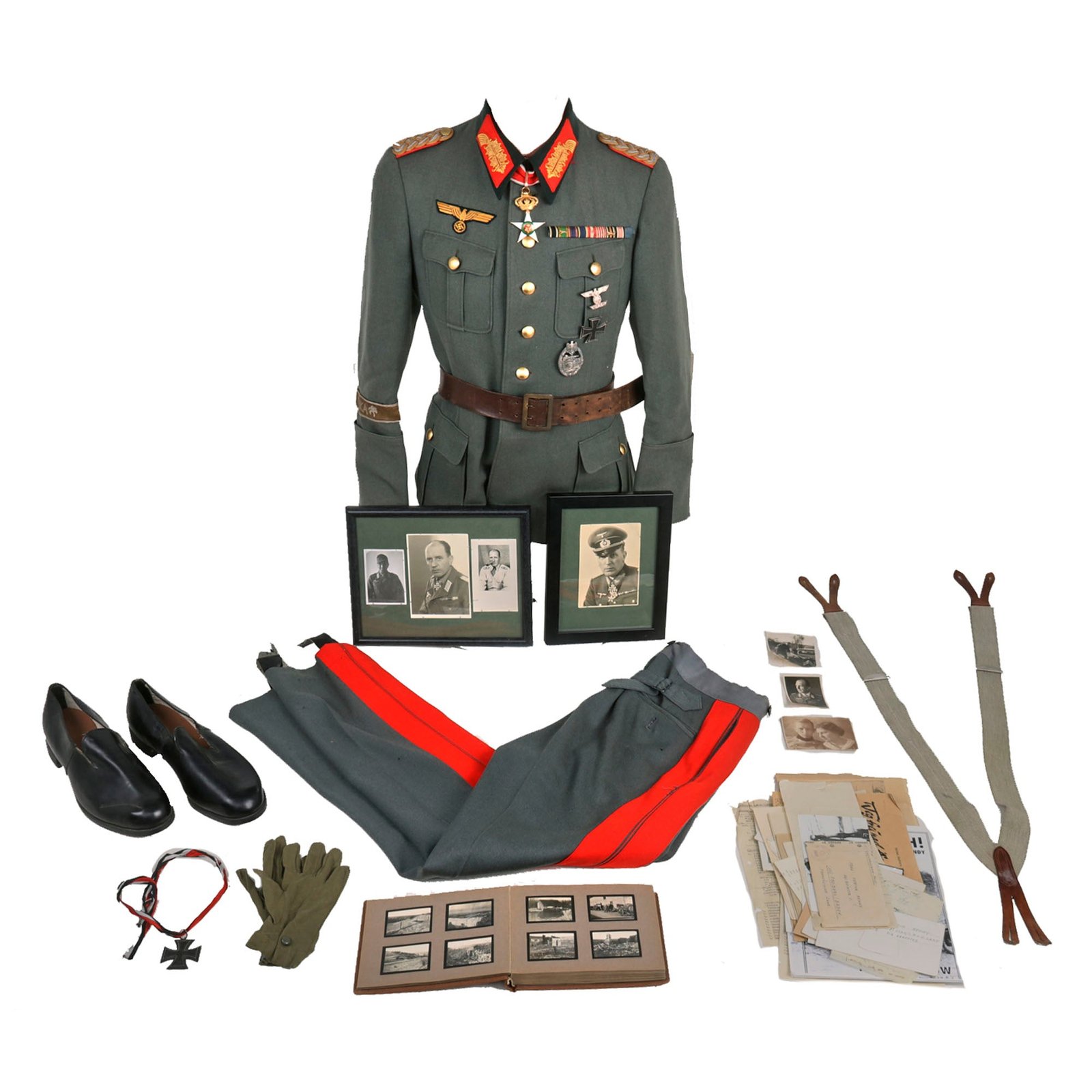 Buy Original German WWII 15th & 18th Panzer Div. Commander Generalleutnant Erwin Menny Uniform, Photo & Document Set - Formerly Part of the A.A.F. Tank Museum | Original Firearms Antique For Sale