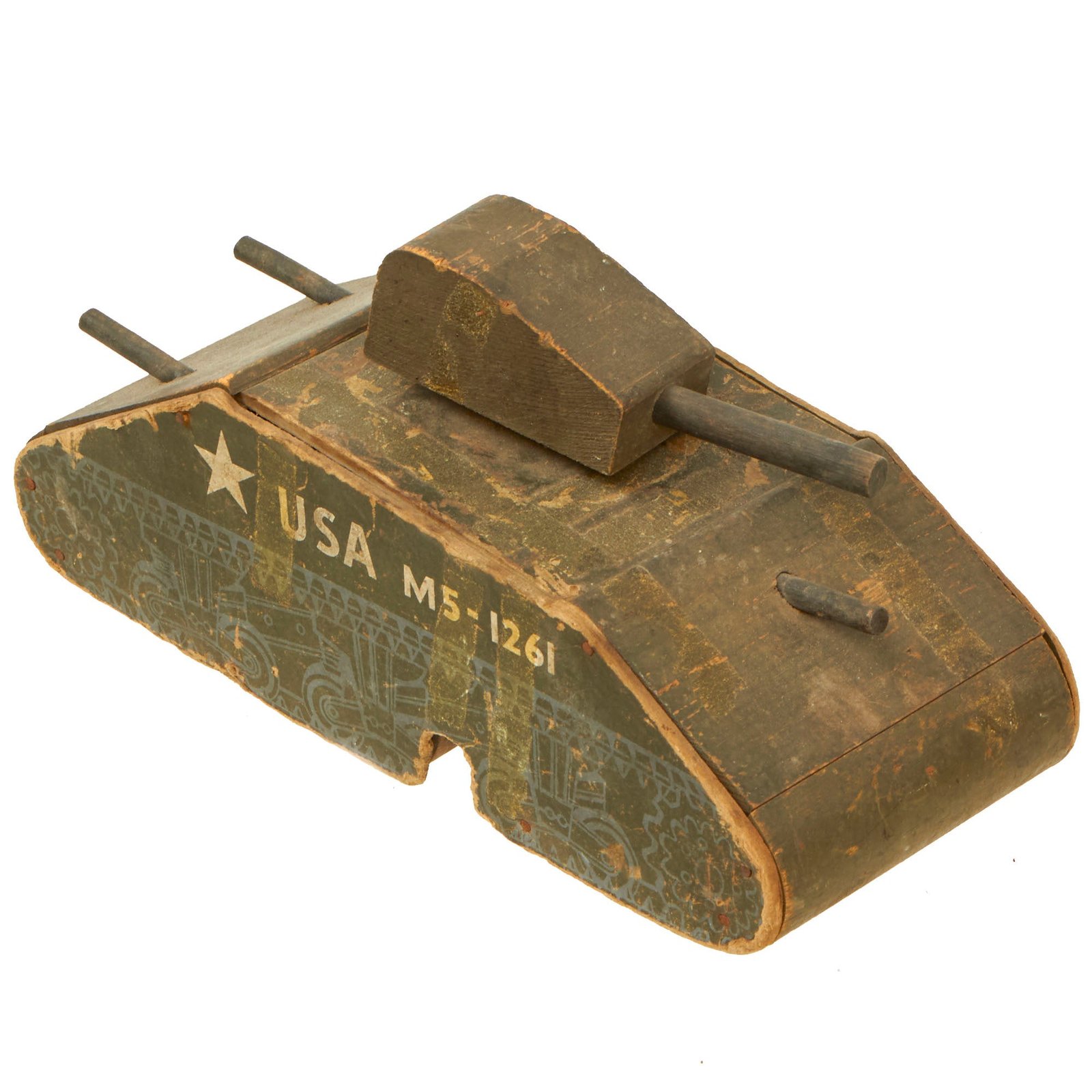 Buy Original U.S. WWII Wartime Economy Paper / Cardboard Toy Tank | Original Firearms Antique For Sale