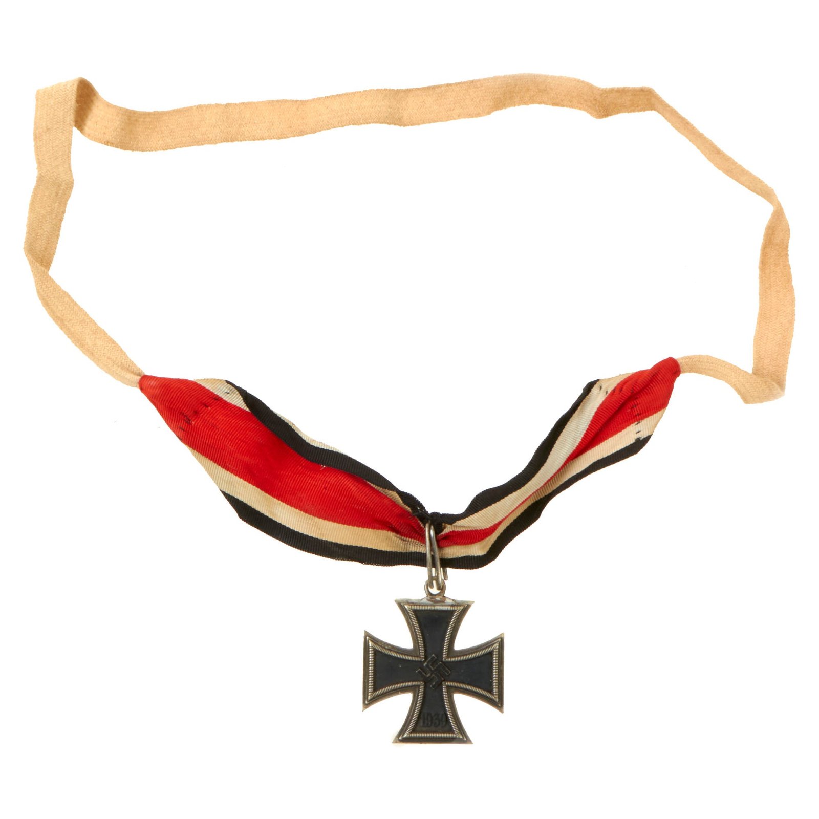 Buy Original German WWII Iron Cross 2nd Class 1939 Field Upgraded to Knight's Cross with Original Ribbon & Neck Strap - Ritterkreuz | Original Firearms Antique For Sale