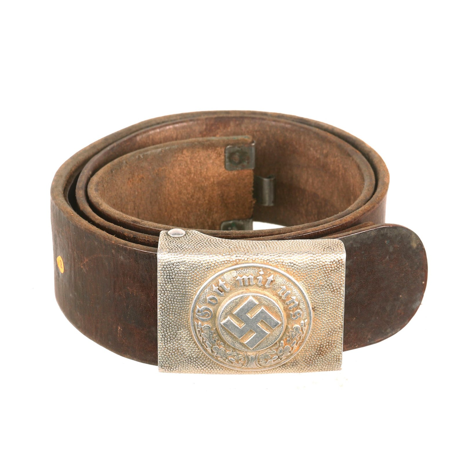 Buy Original German WWII Rural Police Belt with Pebbled Aluminum EM/NCO Buckle | Original Firearms Antique For Sale