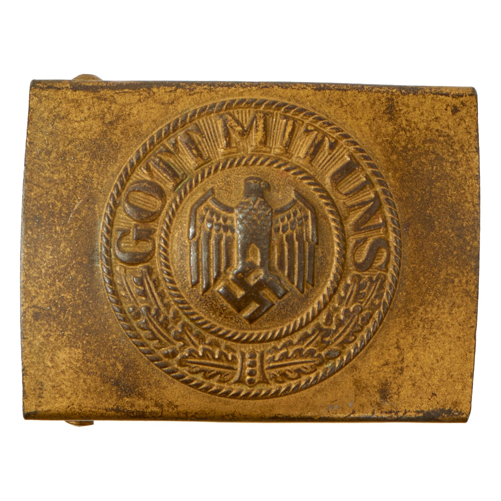 Buy Original German WWII Kriegsmarine EM/NCO Gold Finished Steel Belt Buckle | Original Firearms Antique For Sale