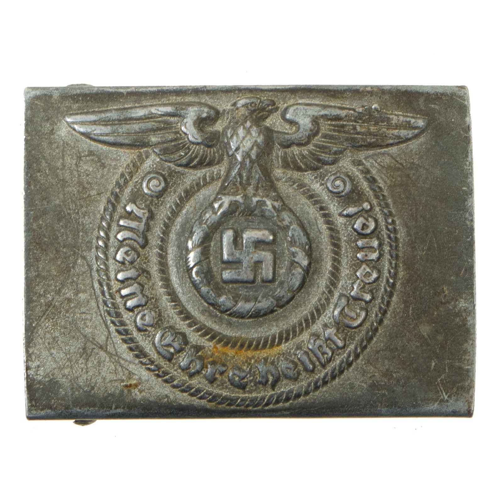 Buy Original German WWII SS EM/NCO Painted Steel Waist Belt Buckle - Unmarked - Schutzstaffel | Original Firearms Antique For Sale