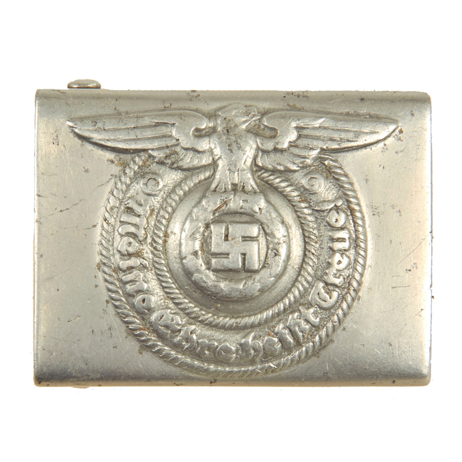 Buy Original German WWII Rare 1940 Dated Aluminum SS EM/NCO Belt Buckle by Overhoff - RZM 36/40 | Original Firearms Antique For Sale