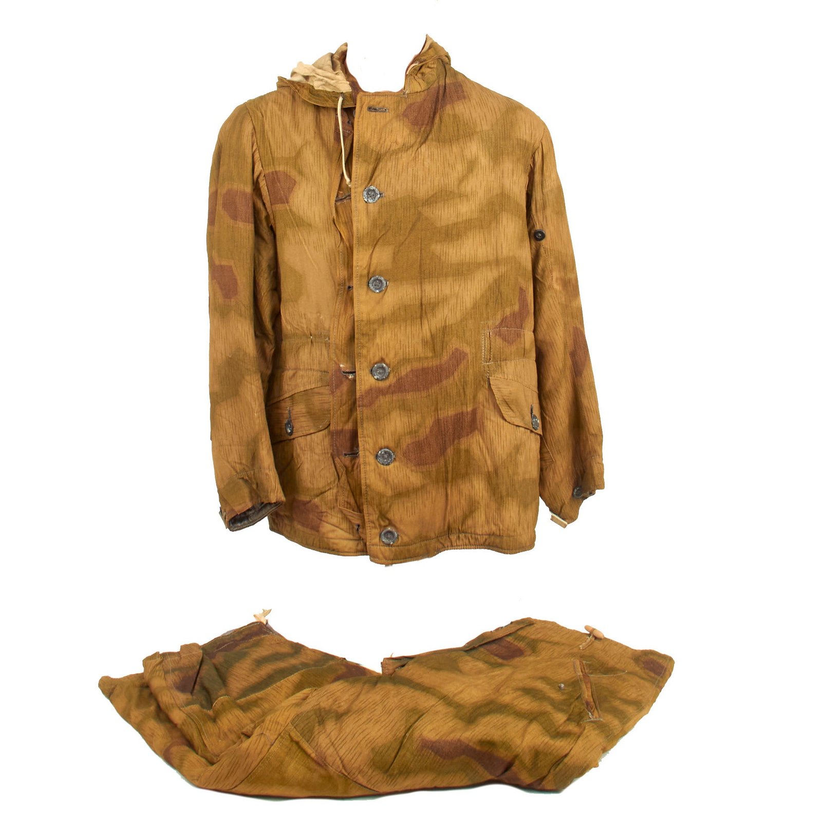 Buy Original German WWII Sumpftarnmuster Swamp Pattern Camouflage Pattern Winter Parka with Pants - Non Reversible | Original Firearms Antique For Sale