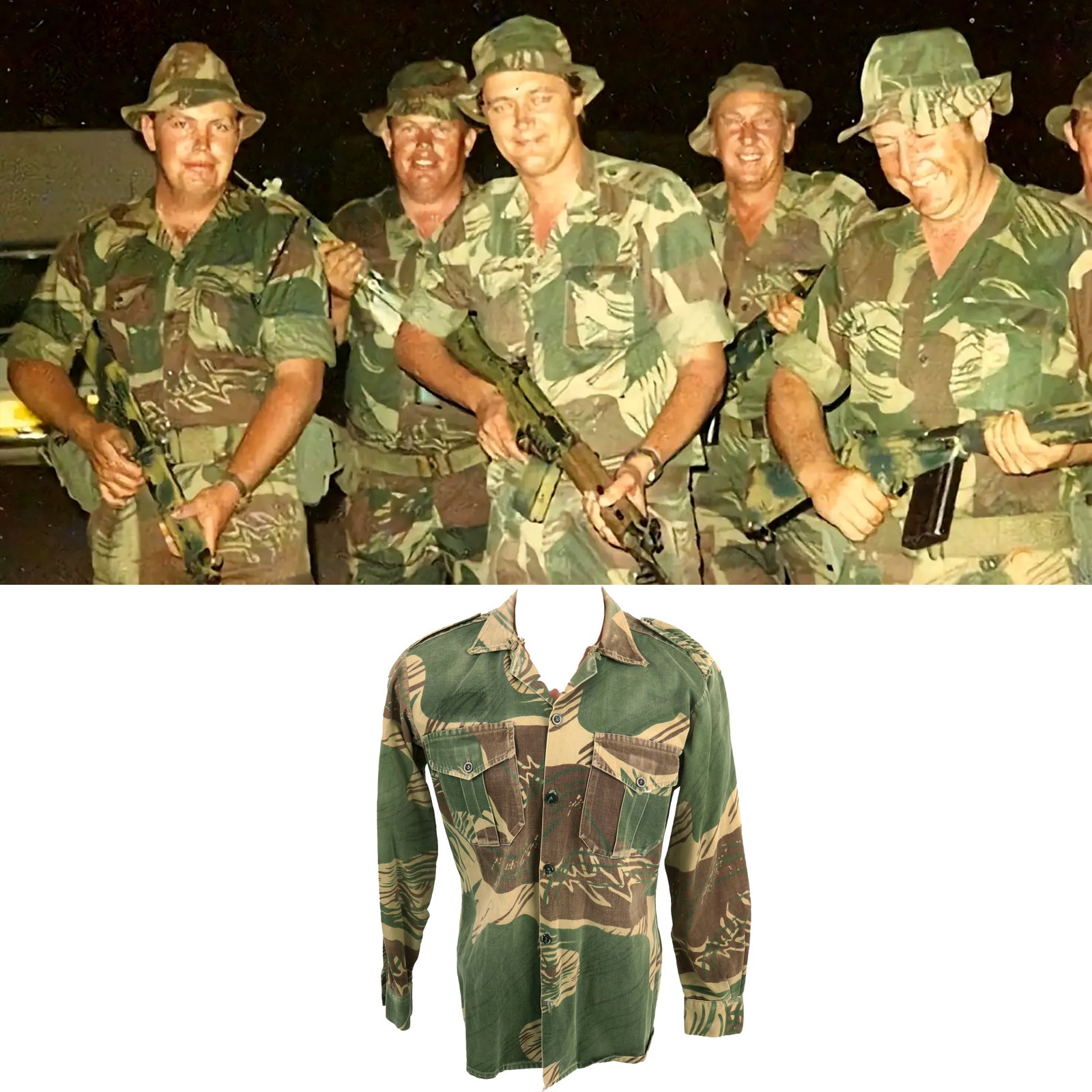 Buy Original Rhodesian Bush War Brushstroke Camouflage Pattern Jacket | Original Firearms Antique For Sale