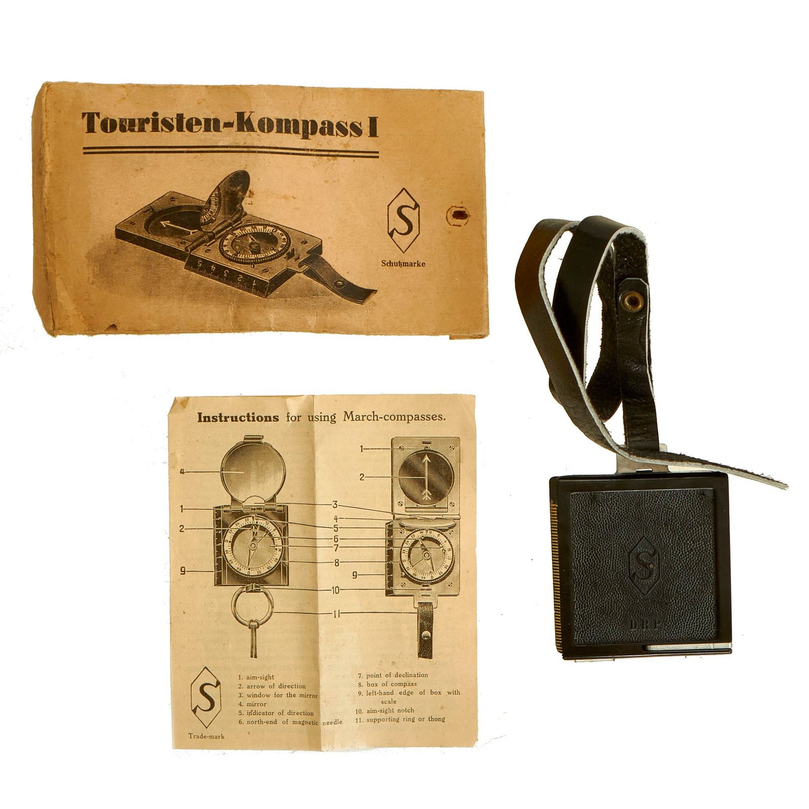 Buy Original German WWII Tourist Market Compass in Packaging with Manual - Touristen-Kompass I | Original Firearms Antique For Sale