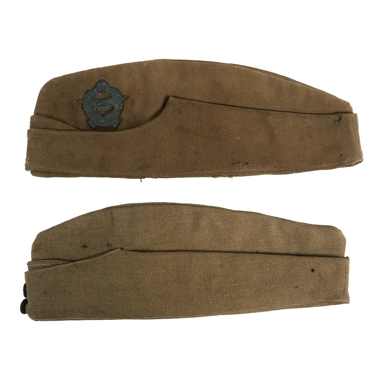 Buy Original South African WWI SAAC South African Aviation Corps Overseas Cap Lot With WWII South African Air Force (SAAF) Cap Badge - 2 Caps | Original Firearms Antique For Sale