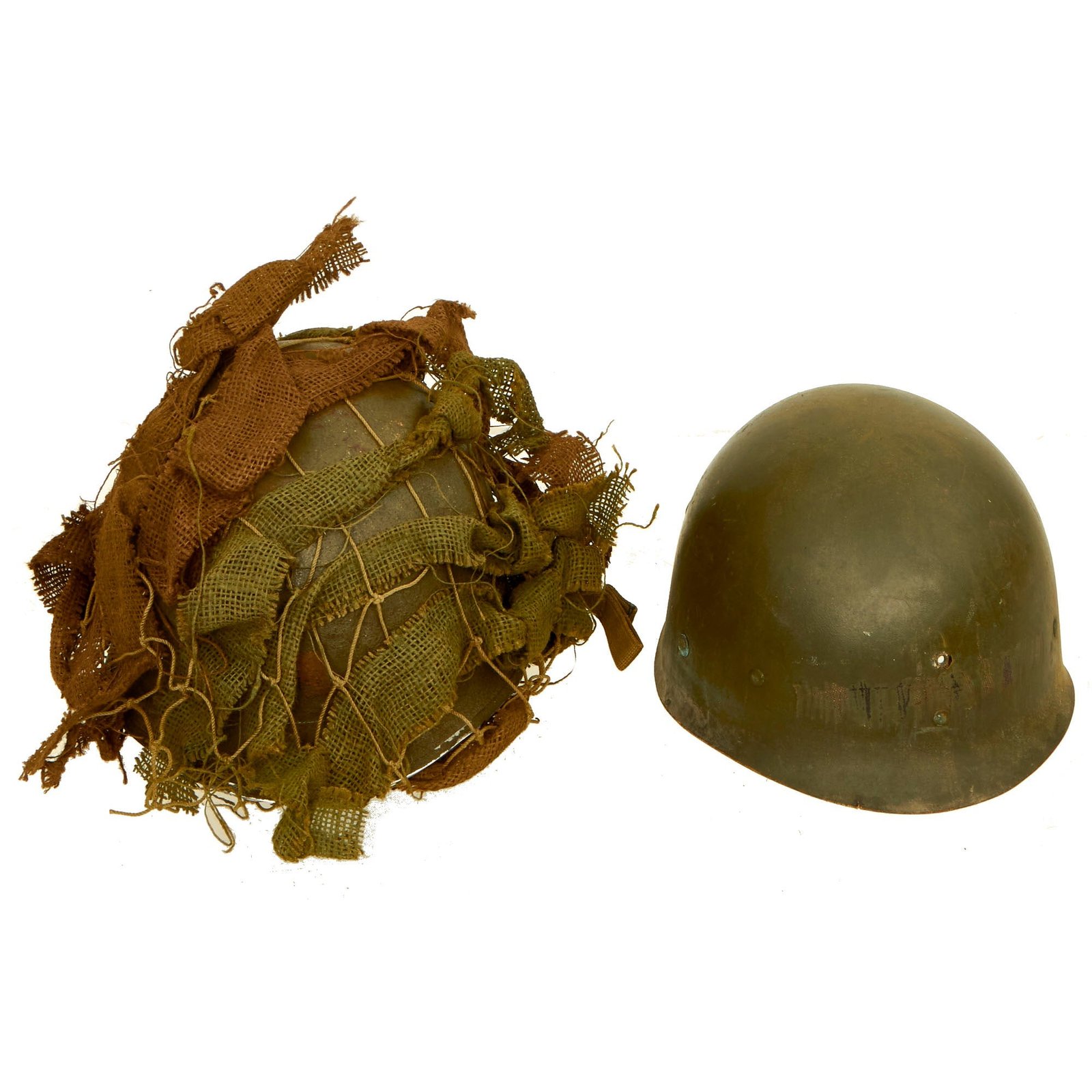 Buy Original U.S. WWII 1942 M1 McCord Fixed Bale Helmet with Scrim, Net and Seaman Paper Co Liner - 2nd Lt., Military Police | Original Firearms Antique For Sale