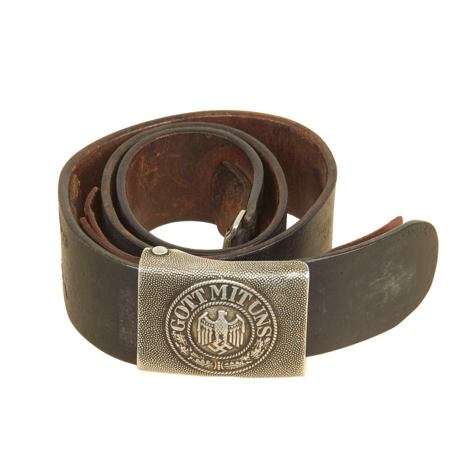 Buy Original German Pre-WWII Army Heer EM/NCO Belt with Pebbled Aluminum Buckle by B. Haarmann, Lüdenscheid - dated 1937 | Original Firearms Antique For Sale
