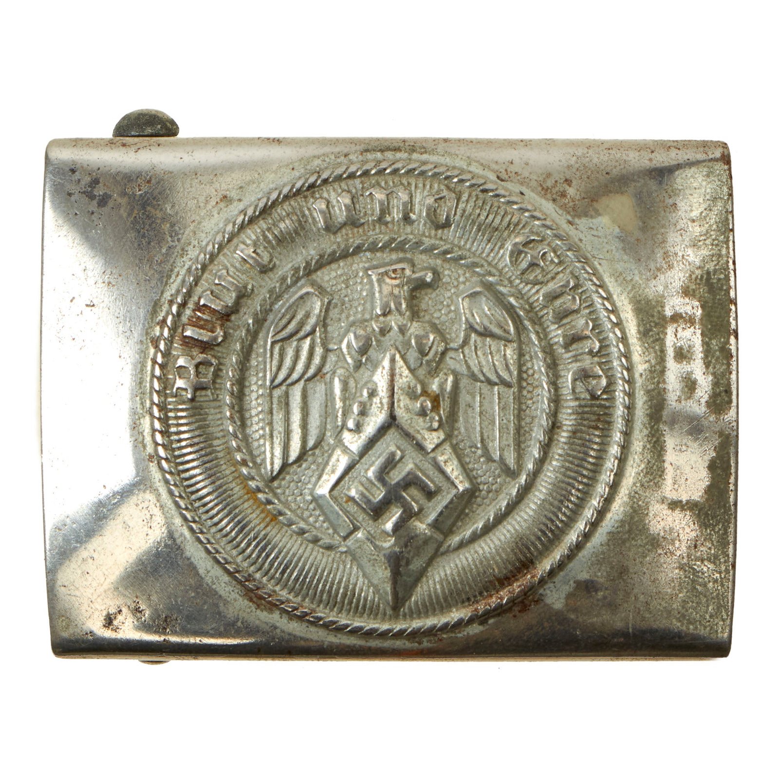 Buy Original German WWII HJ National Youth Organization Plated Steel Belt Buckle by Josef Feix & Söhne - M4/110 | Original Firearms Antique For Sale
