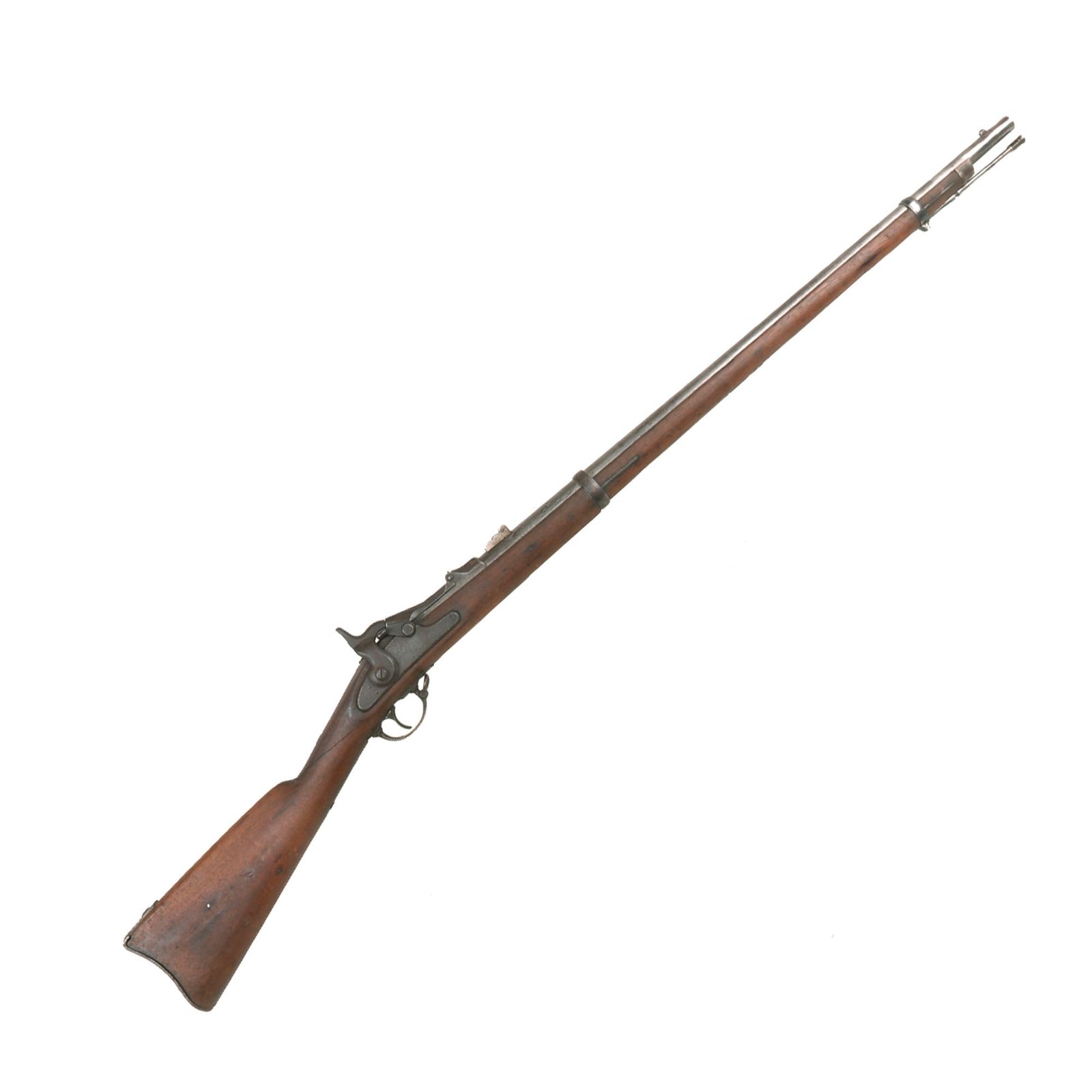 Buy Original U.S. Civil War Springfield M-1863 Rifle Converted to M-1870 Trapdoor Rifle using ALLIN System in 1870 - 36 Gauge Smoothbored for Riot Control Use | Original Firearms Antique For Sale