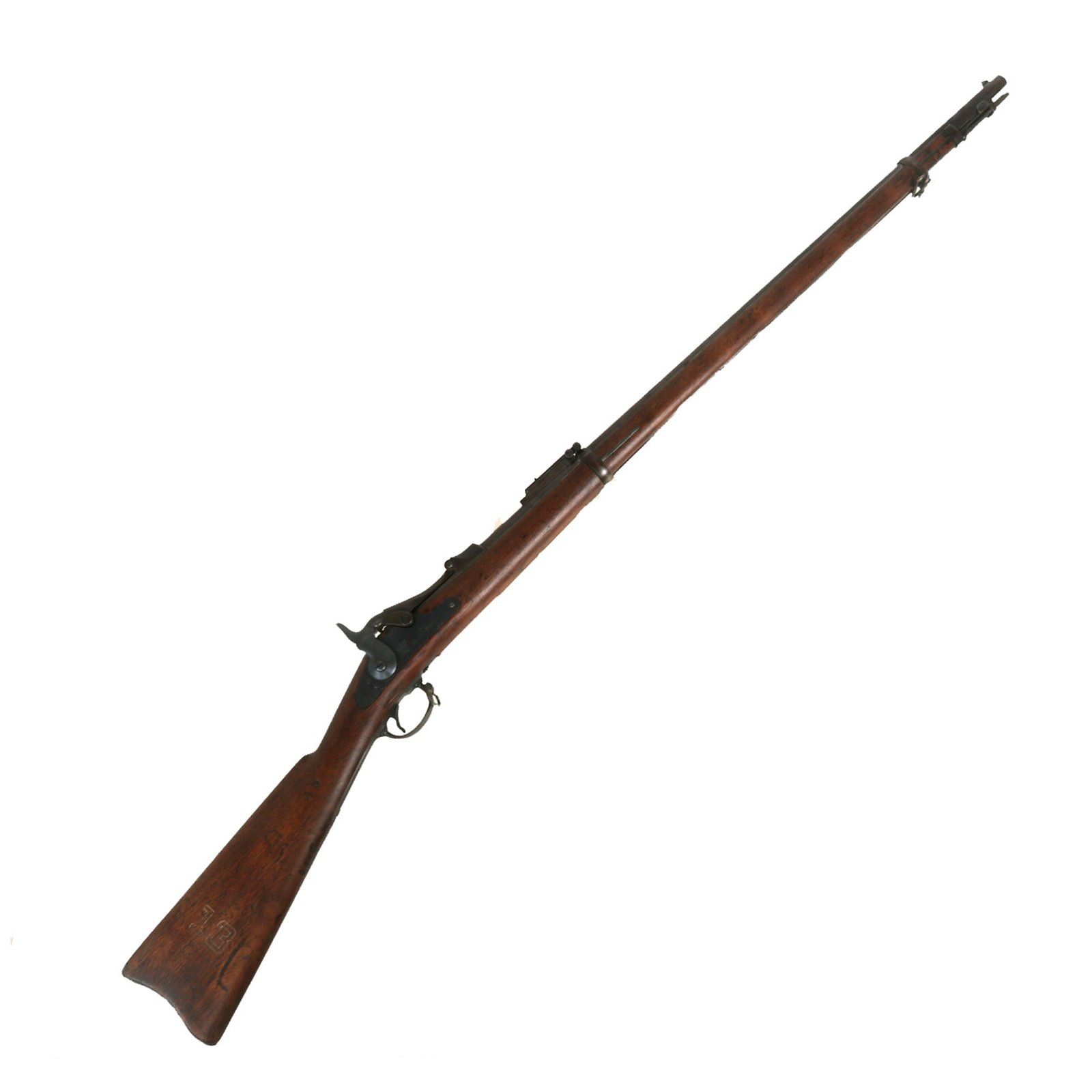 Buy Original U.S. Springfield Trapdoor Model 1884 Round Rod Bayonet Rifle made in 1892 - Serial 552858 | Original Firearms Antique For Sale