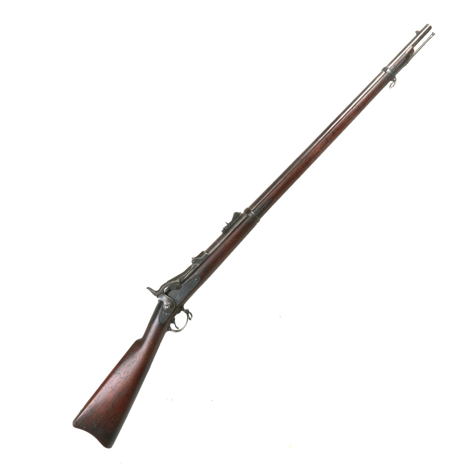 Buy Original U.S. Springfield Trapdoor Model 1873 Rifle made in 1886 with Standard Ramrod and Arsenal Replaced Stock - Serial 321733 | Original Firearms Antique For Sale