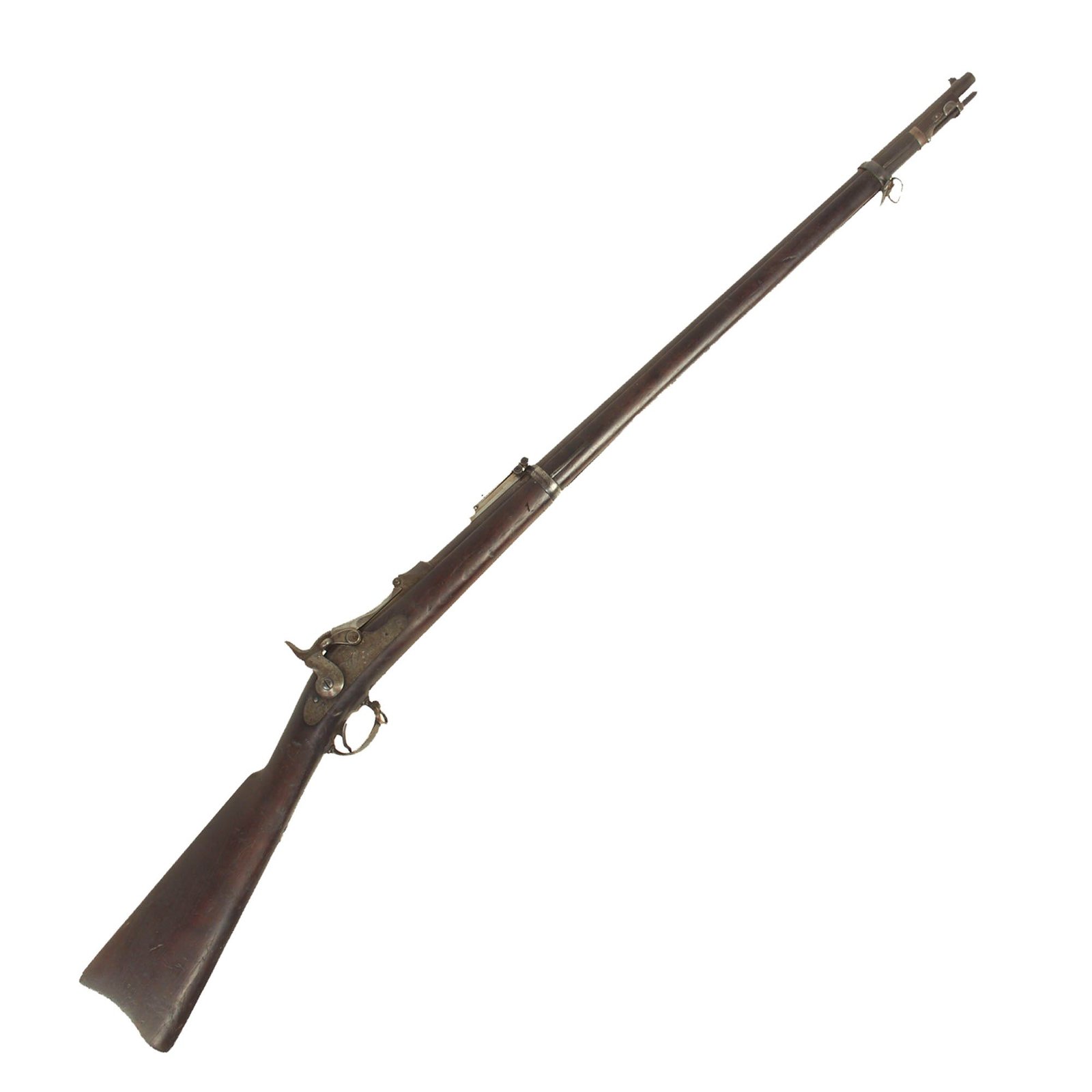 Buy Original U.S. Springfield Trapdoor Model 1884 Round Rod Bayonet Rifle made in 1891 with Early Lock Plate - Serial 508909 | Original Firearms Antique For Sale