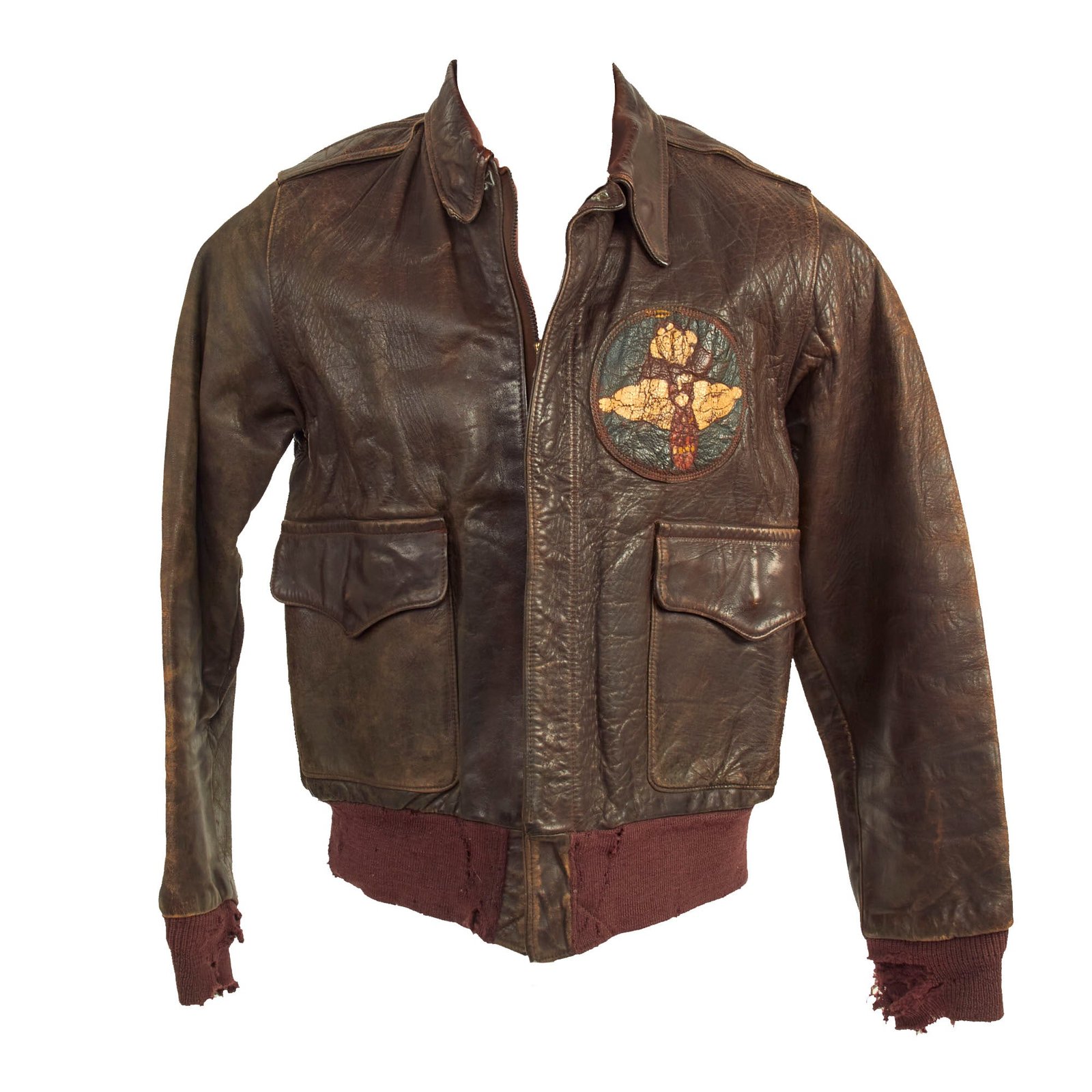 Buy Original U.S. WWII 2nd Air Force Painted A-2 Leather Flight Jacket - 358th Bombardment Squadron, 303rd Bombardment Group | Original Firearms Antique For Sale