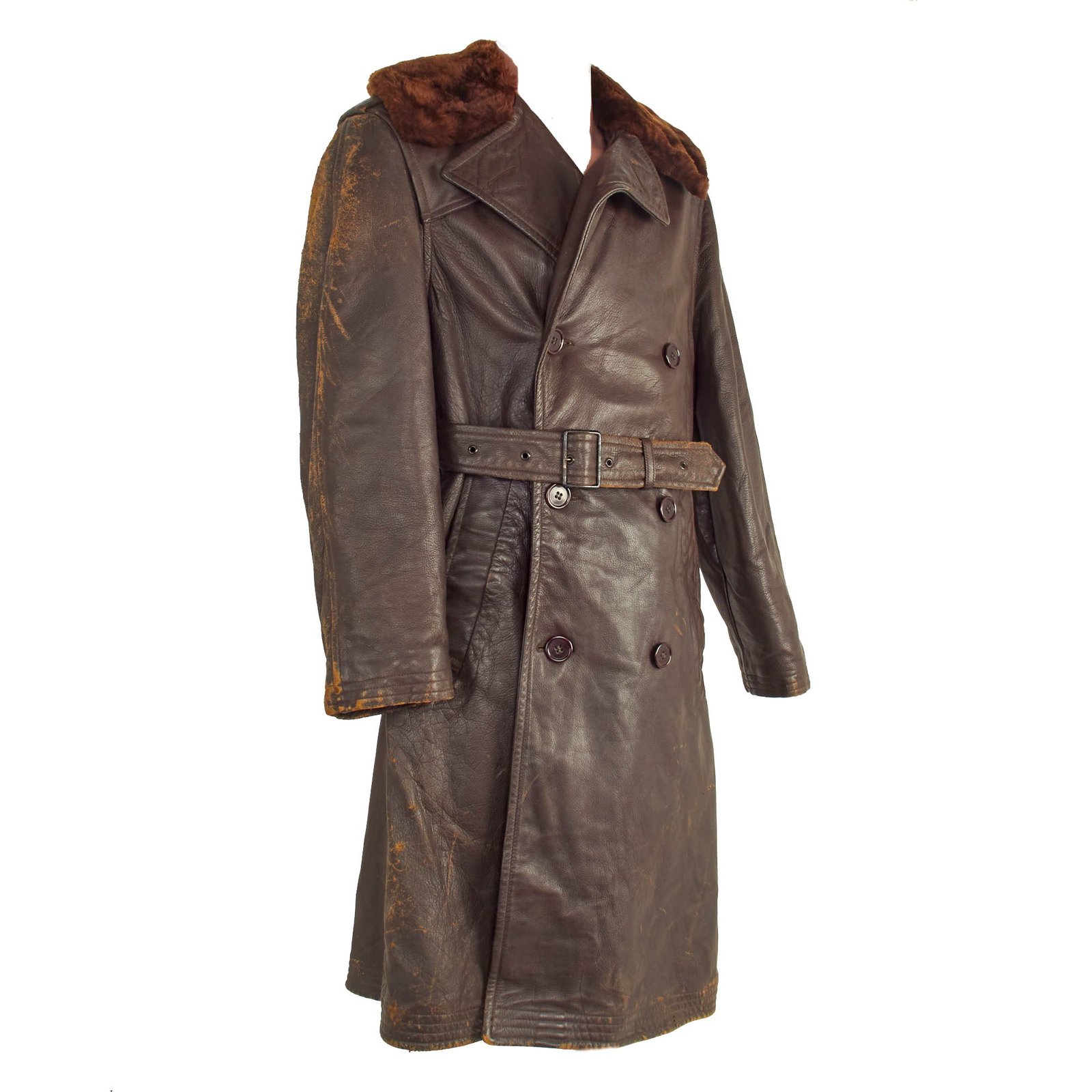 Buy Original U.S. WWII Navy M-69F Leather Transport Pilot Aircraft Coat | Original Firearms Antique For Sale