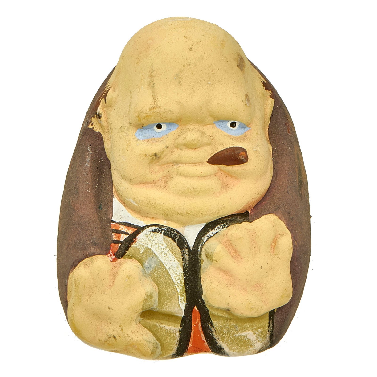 Buy Original Japanese WWII Anti-British Winston Churchill Ceramic Caricature Match Striker in Original Box | Original Firearms Antique For Sale