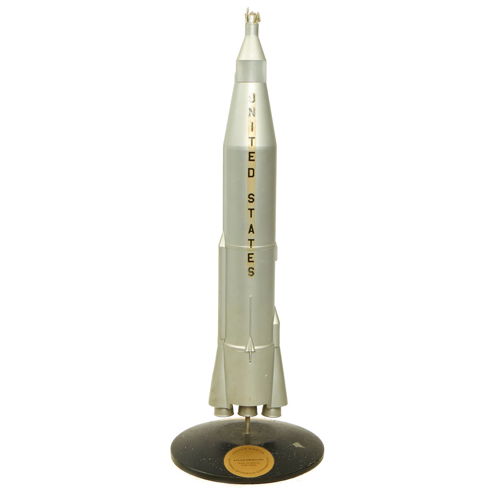 Buy Original U.S. Cold War Space Race Era Mercury-Atlas Subprogram Model by Topping Inc From The First Human Spaceflight Program | Original Firearms Antique For Sale
