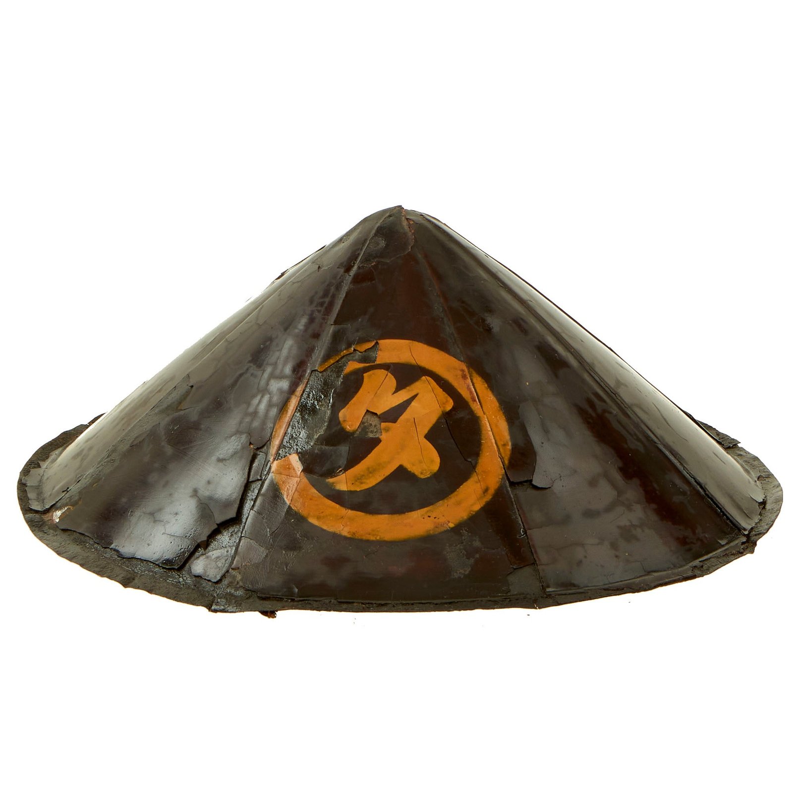 Buy Original Japanese Edo Period Lacquered 8 Piece Iron Jingasa Helmet with Liner | Original Firearms Antique For Sale