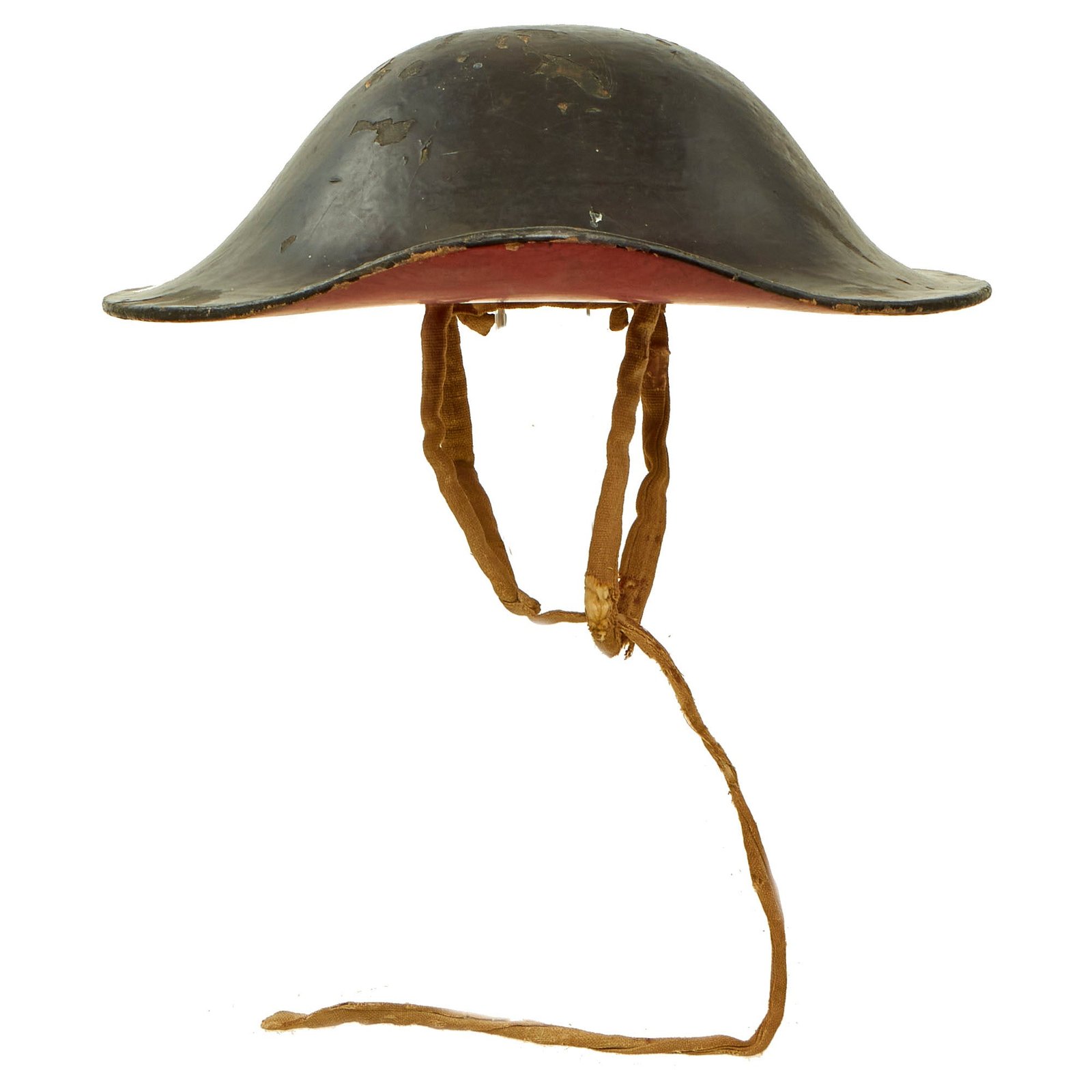 Buy Original Japanese Edo Period Lacquered Jingasa Helmet Complete Liner - Kanji Markings | Original Firearms Antique For Sale