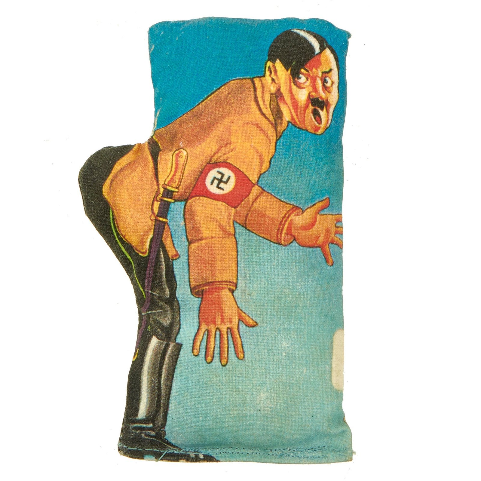 Buy Original U.S. WWII American Homefront Anti-Axis Caricature Adolf & Mussolini Pincushion | Original Firearms Antique For Sale