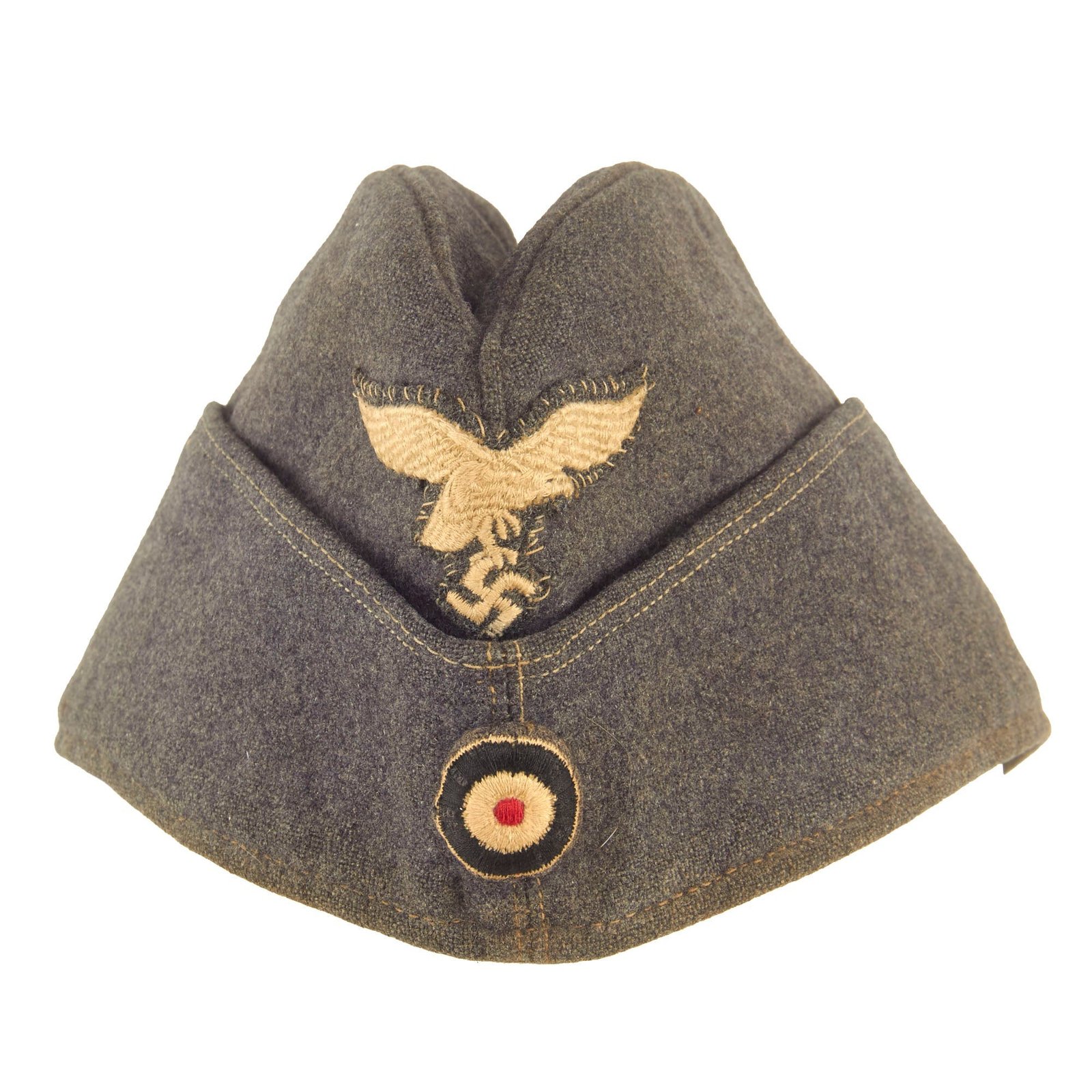 Buy Original German WWII Service Used Luftwaffe EM-NCO Wool M38 Overseas Cap | Original Firearms Antique For Sale