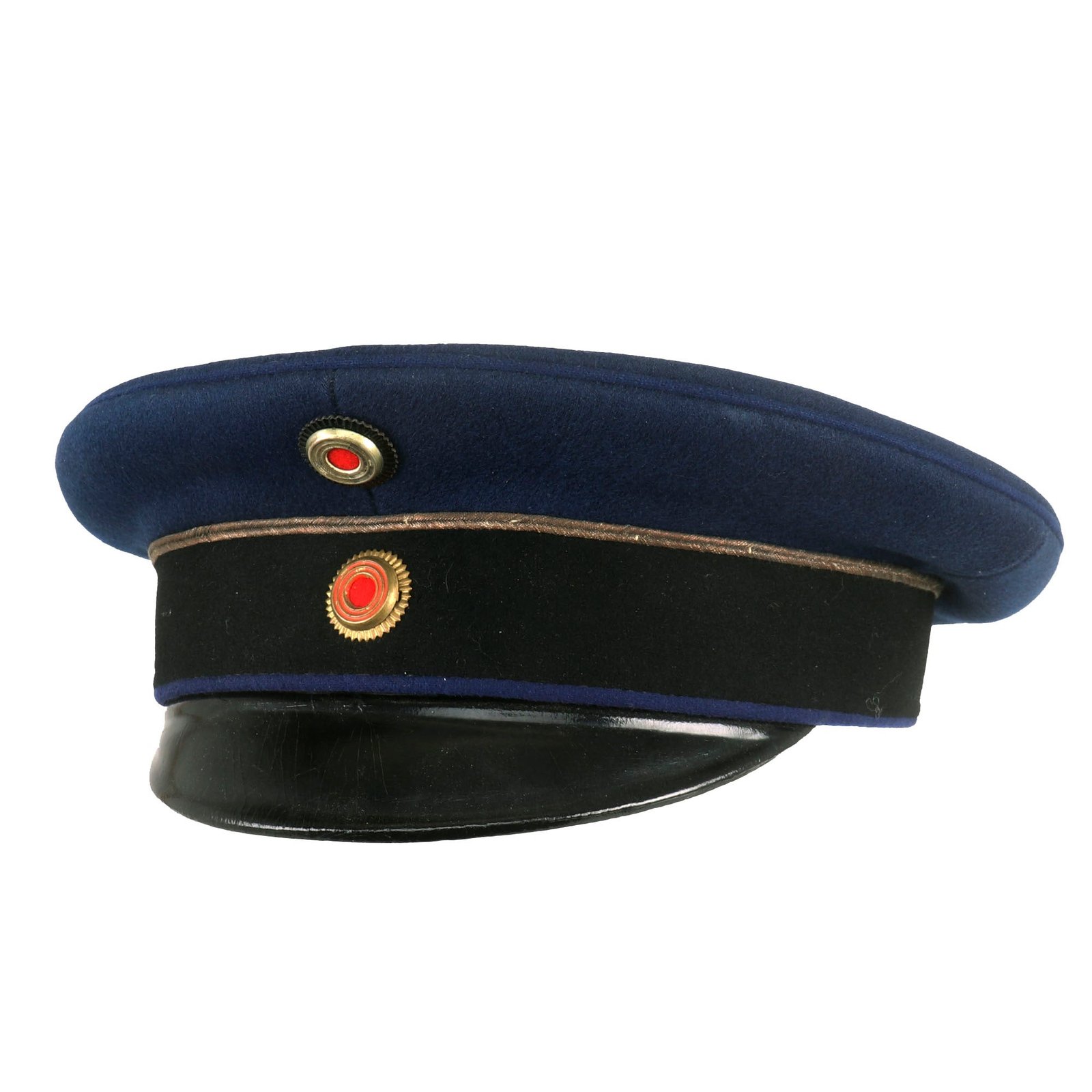Buy Original Imperial German WWI Principality of Lippe Dark Blue Technical Troops Officer Visor Cap by H. Denecke - SIZE: 55 ¼ | Original Firearms Antique For Sale