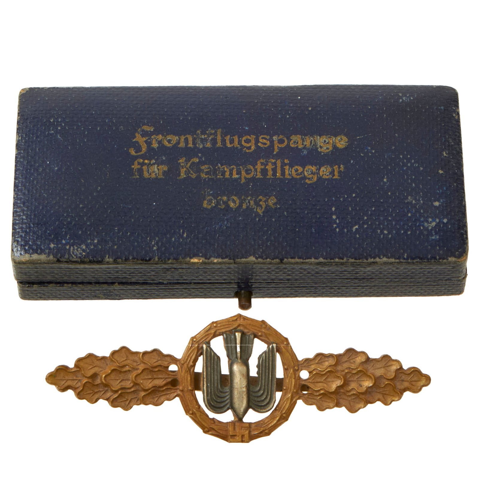 Buy Original German WWII Cased Luftwaffe Bronze Grade Front Flying Clasp for Bombers & Dive Bombers (Kampf & Sturzkampfflieger) | Original Firearms Antique For Sale