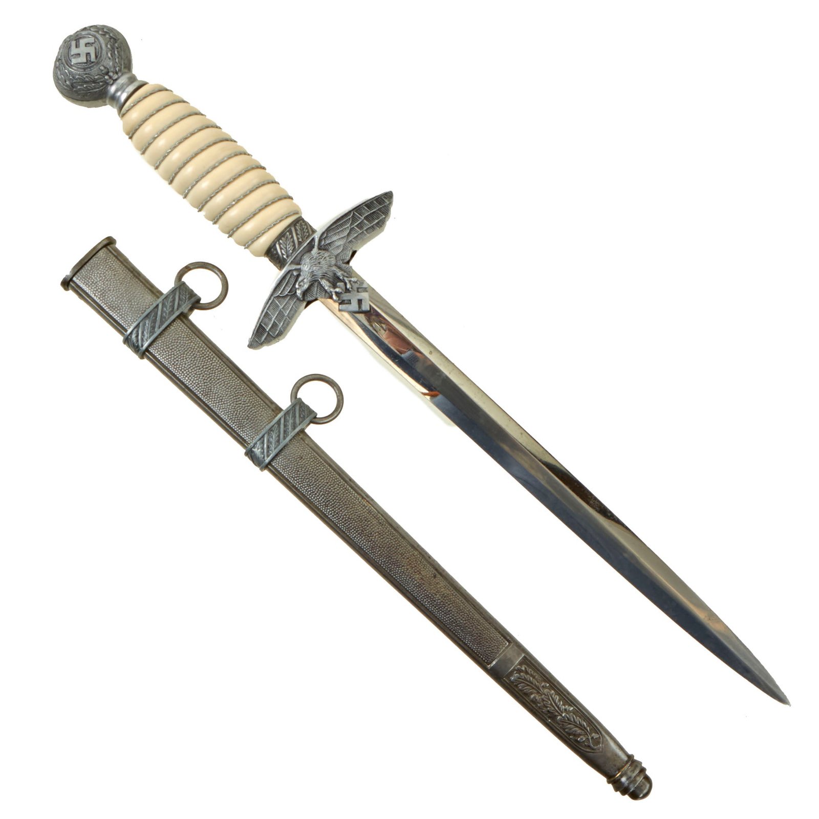 Buy Original WWII German 2nd Model Luftwaffe Dagger by "Siegfried" E. Pack & Söhne with Scabbard | Original Firearms Antique For Sale