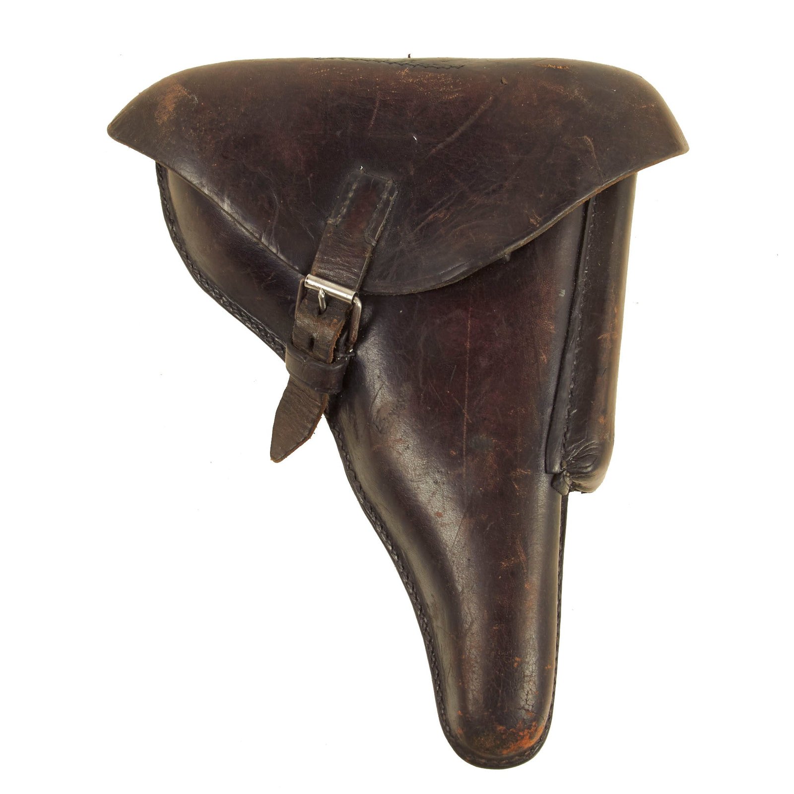 Buy Original German WWII P.08 Luger Pistol Black Leather Hardshell Holster by Karl Barth with Take Down Tool - Dated 1939 | Original Firearms Antique For Sale