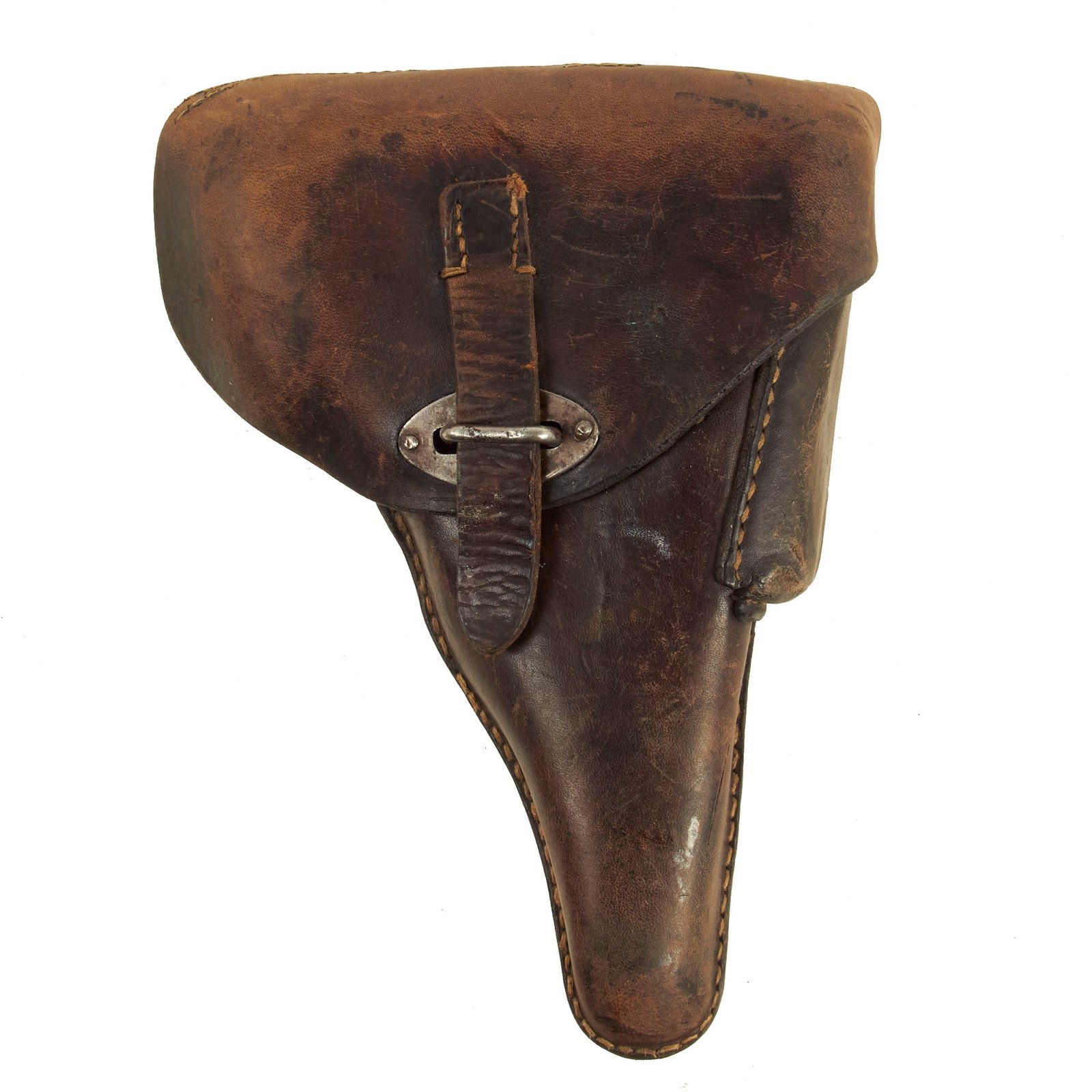 Buy Original German WWII Service Used Walther P.38 Black Leather Hardshell Holster by Albrecht Kind AG | Original Firearms Antique For Sale