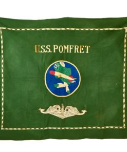 Buy Original U.S. WWII USS Pomfret (SS-391) Balao-class Submarine Wool Embroidered “Battle Flag” - 64 ½” x 53 ½” | Original Firearms Antique For Sale