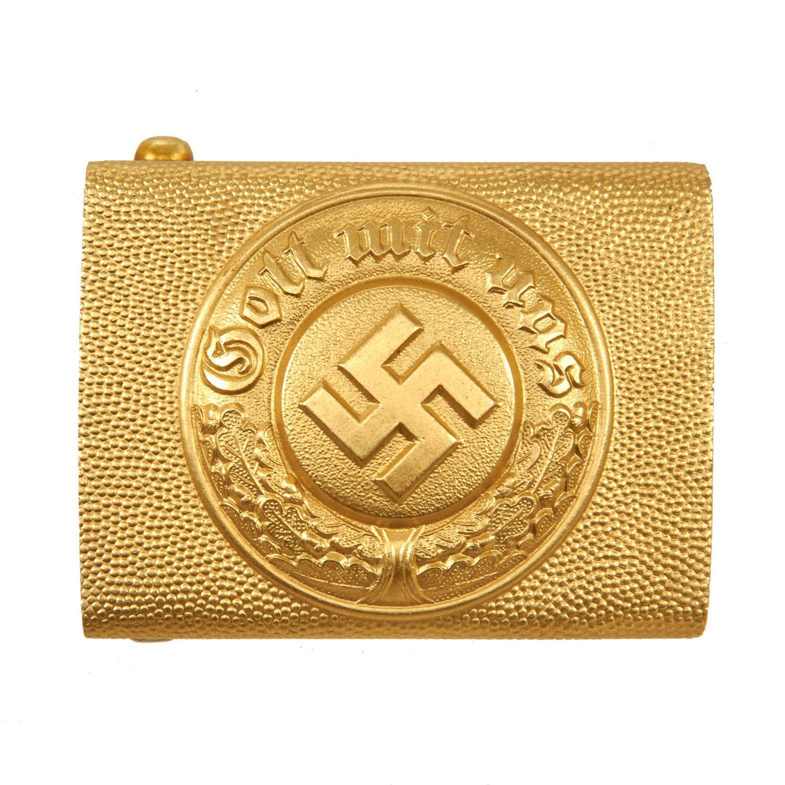 Buy Original German WWII Pebbled Aluminum Water Protection Police EM/NCO Belt Buckle - Wasserschutzpolizei | Original Firearms Antique For Sale