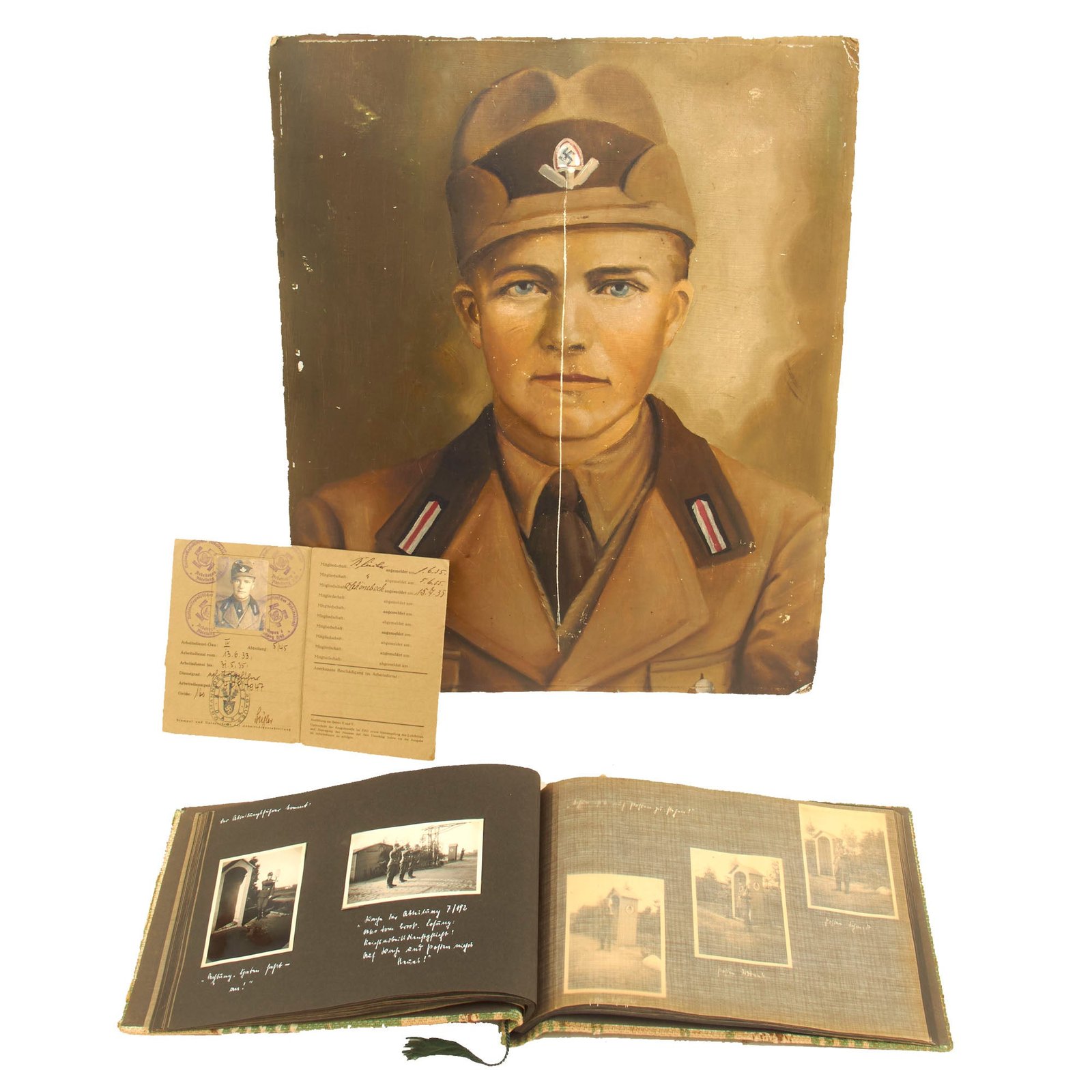 Buy Original German WWII RAD Labor Corps Photo Album with Portrait & Membership Book - 63 Photos | Original Firearms Antique For Sale