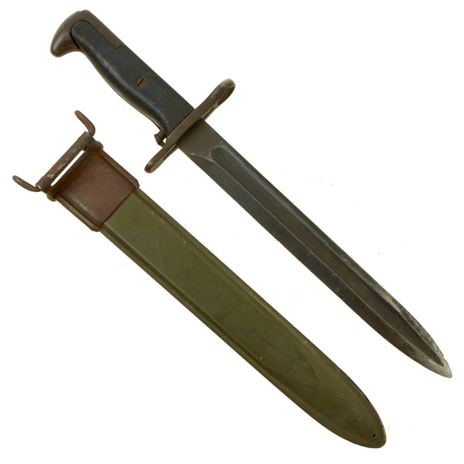 Buy Original U.S. WWII M1 Garand 10 inch Cut Down Bayonet by PAL with M7 Scabbard - Dated 1943 | Original Firearms Antique For Sale