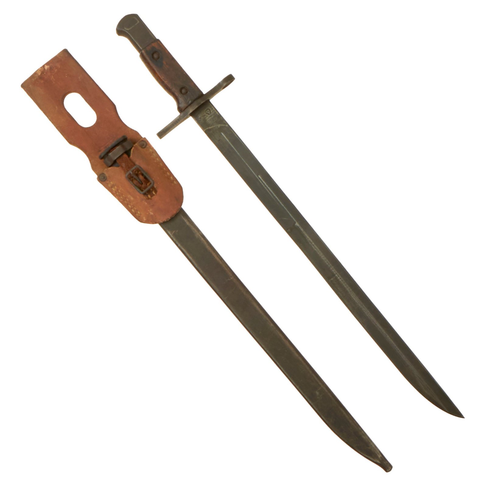 Buy Original Japanese WWII Arisaka Type 30 Bayonet by Matsushita National Denki with Steel Scabbard and Rubberized Canvas Frog | Original Firearms Antique For Sale