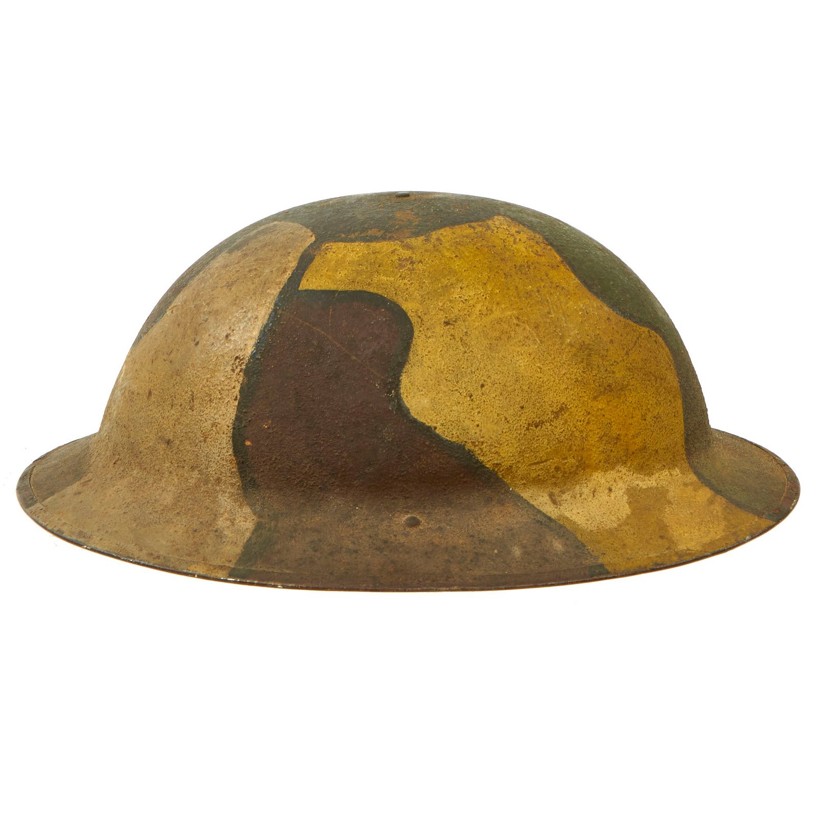 Buy Original U.S. WWI Complete M1917 Doughboy Helmet With Camouflage Panel Paint | Original Firearms Antique For Sale
