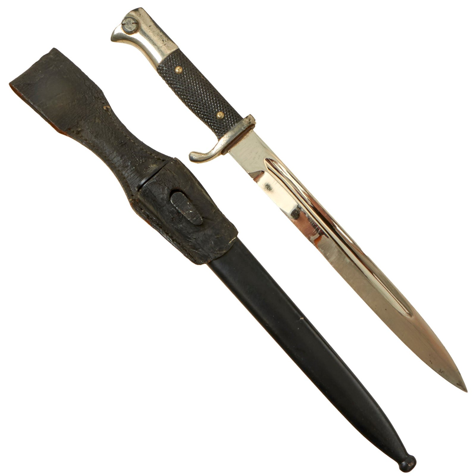 Buy Original German WWII Heer Long 98k Dress Bayonet by Robert Klaas with Scabbard and Frog | Original Firearms Antique For Sale