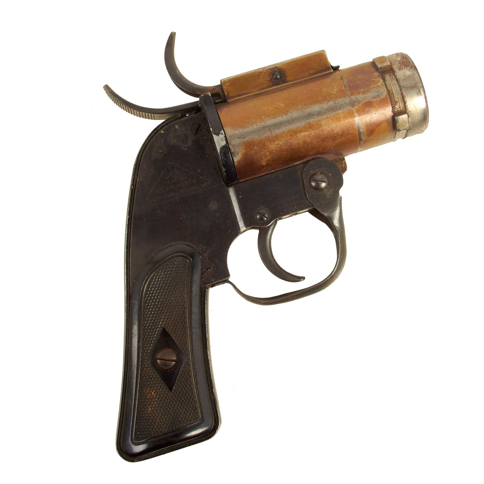 Buy Original U.S. WWII M8 Pyrotechnic 37mm Flare Signal Pistol by Eureka Vacuum - Serial E-021306 | Original Firearms Antique For Sale
